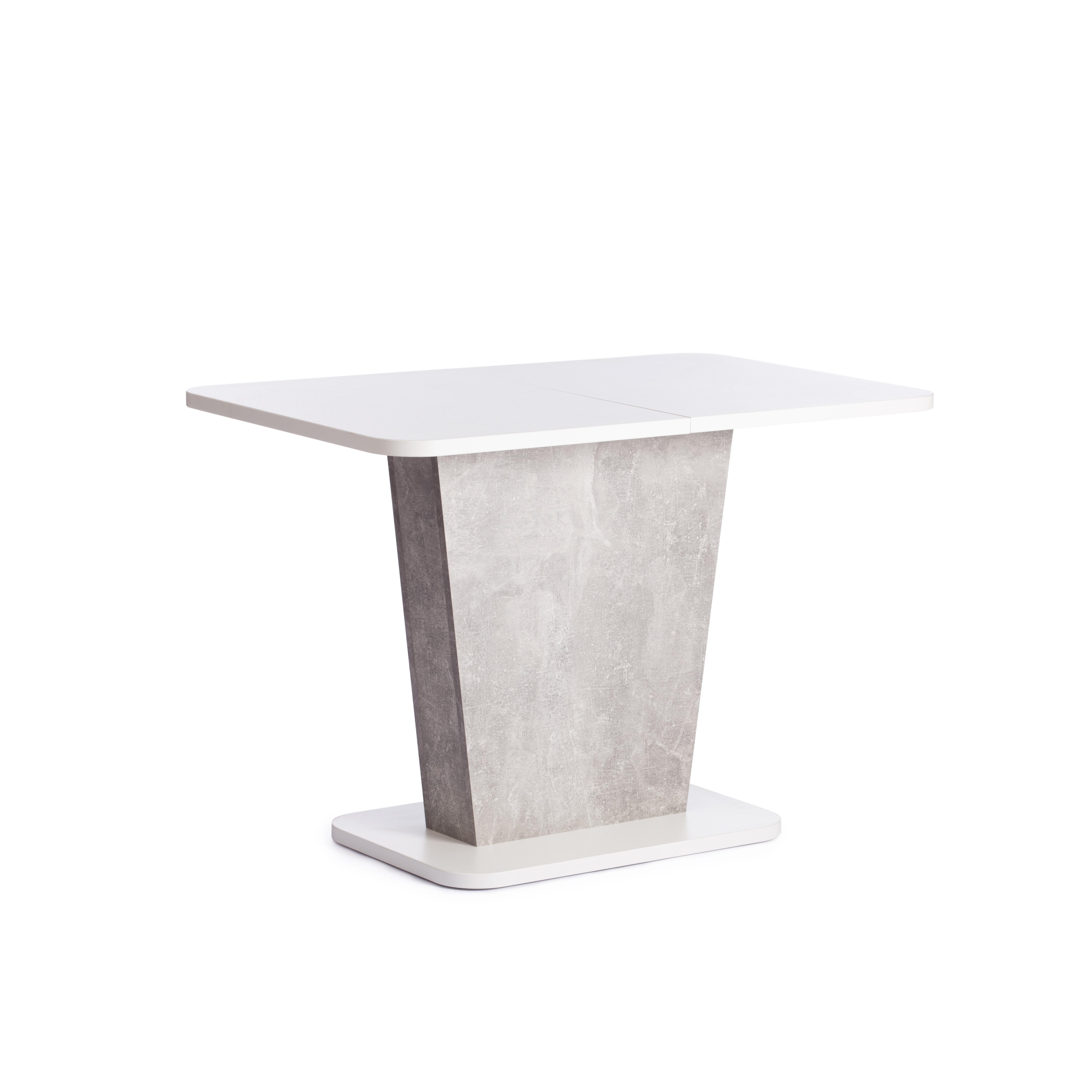 Стол обеденный GENT ЛДСП, 110-145x68,6x75,5 см, Белый/Бетон