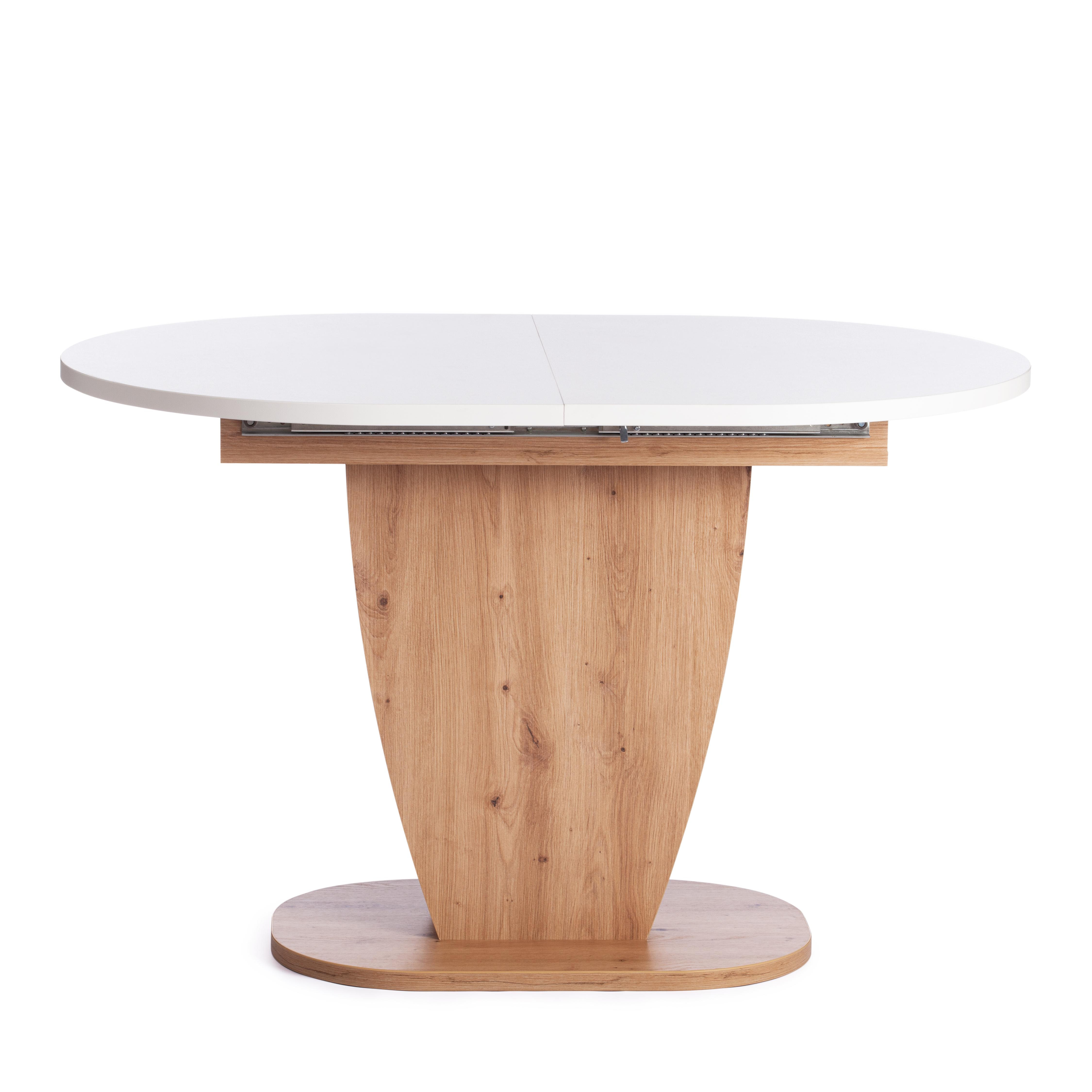 Стол обеденный SATURN ЛДСП, 120-160x80x75,5 см, Дуб Артисан/Белый