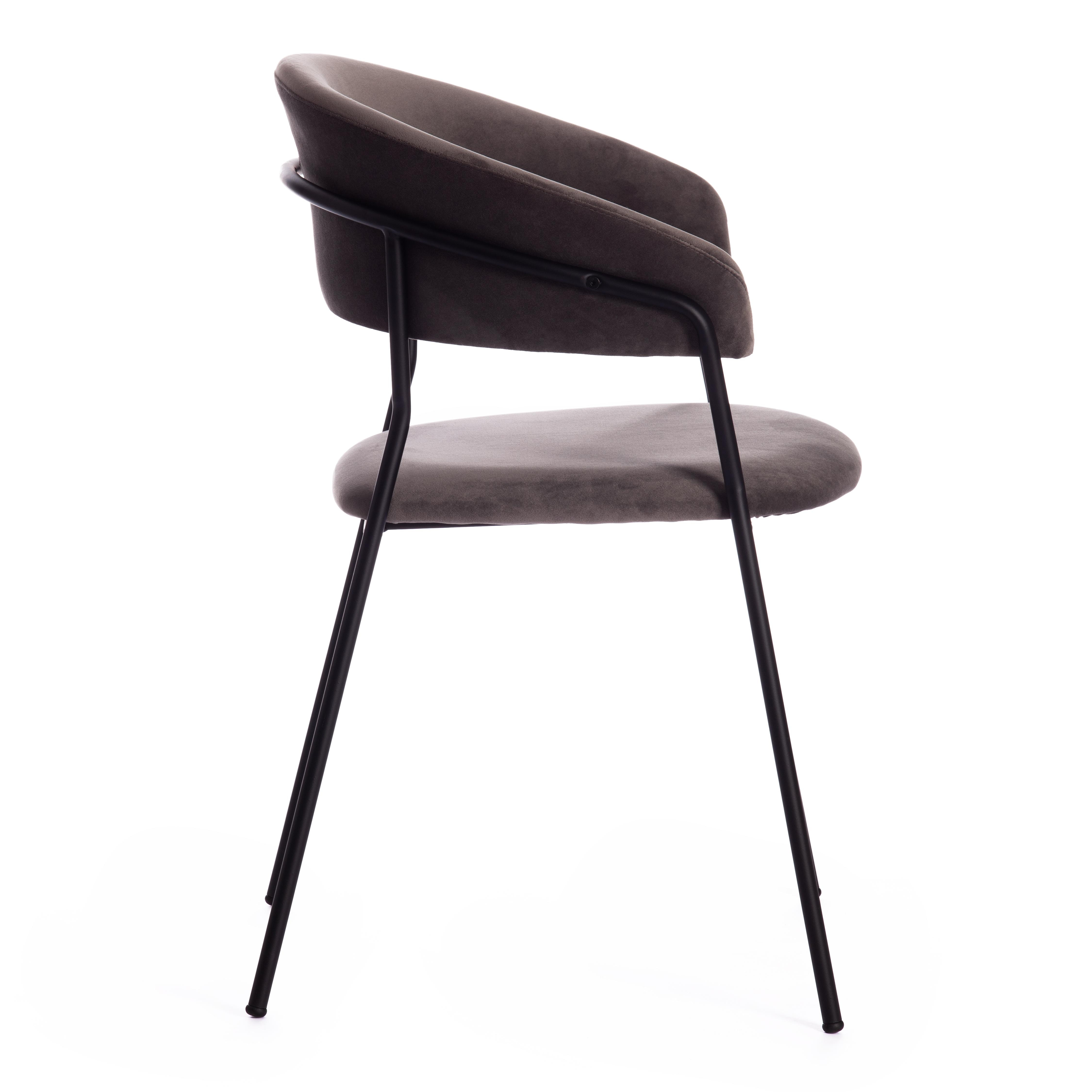 Кресло TURIN (mod. 0129571) металл/вельвет, 56х50х78 см, серо-коричневый S108 (84 Brown)/черный