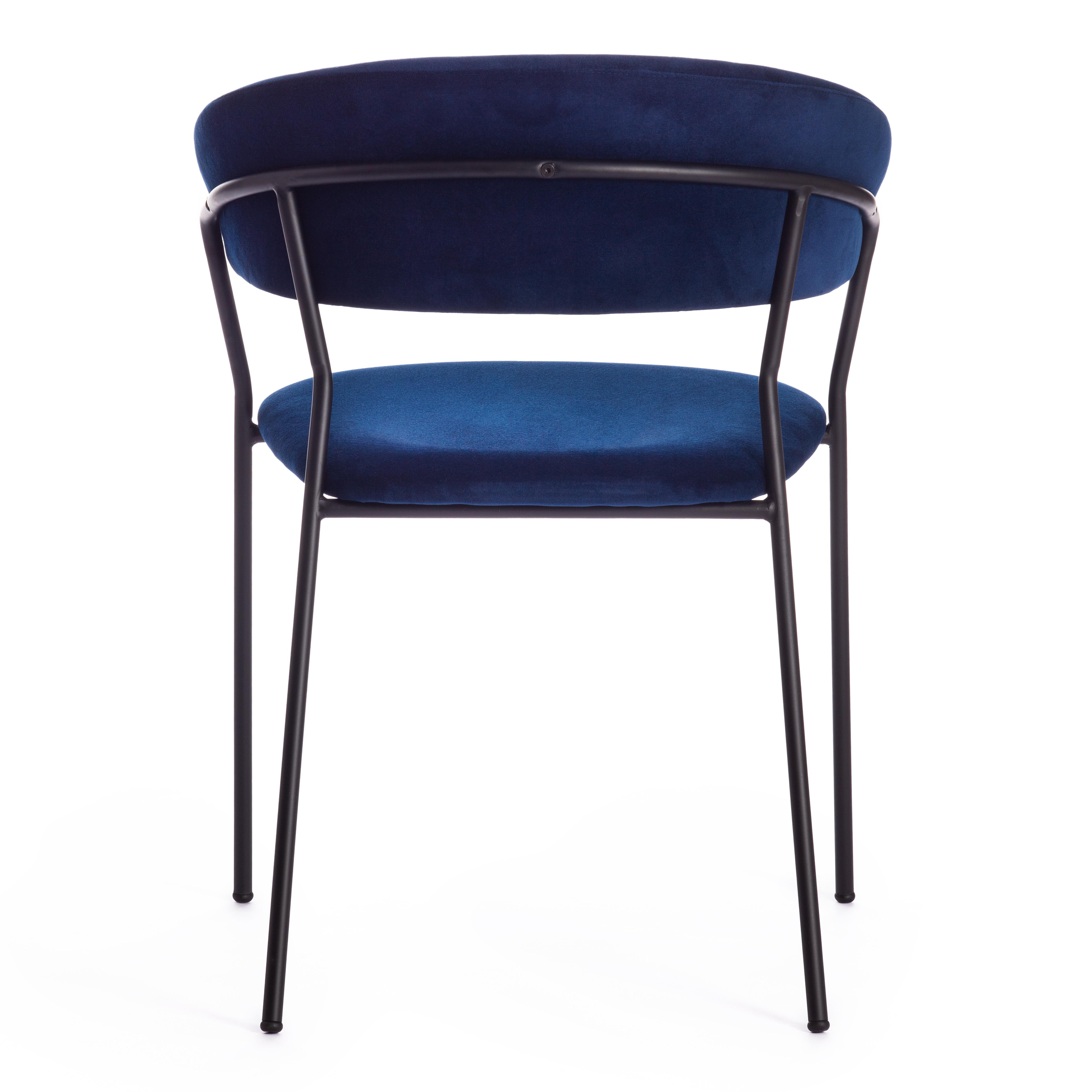 Кресло TURIN (mod. 0129571) металл/вельвет, 56х50х78 см, темно-синий S108 (117 DARK BLUE)/черный