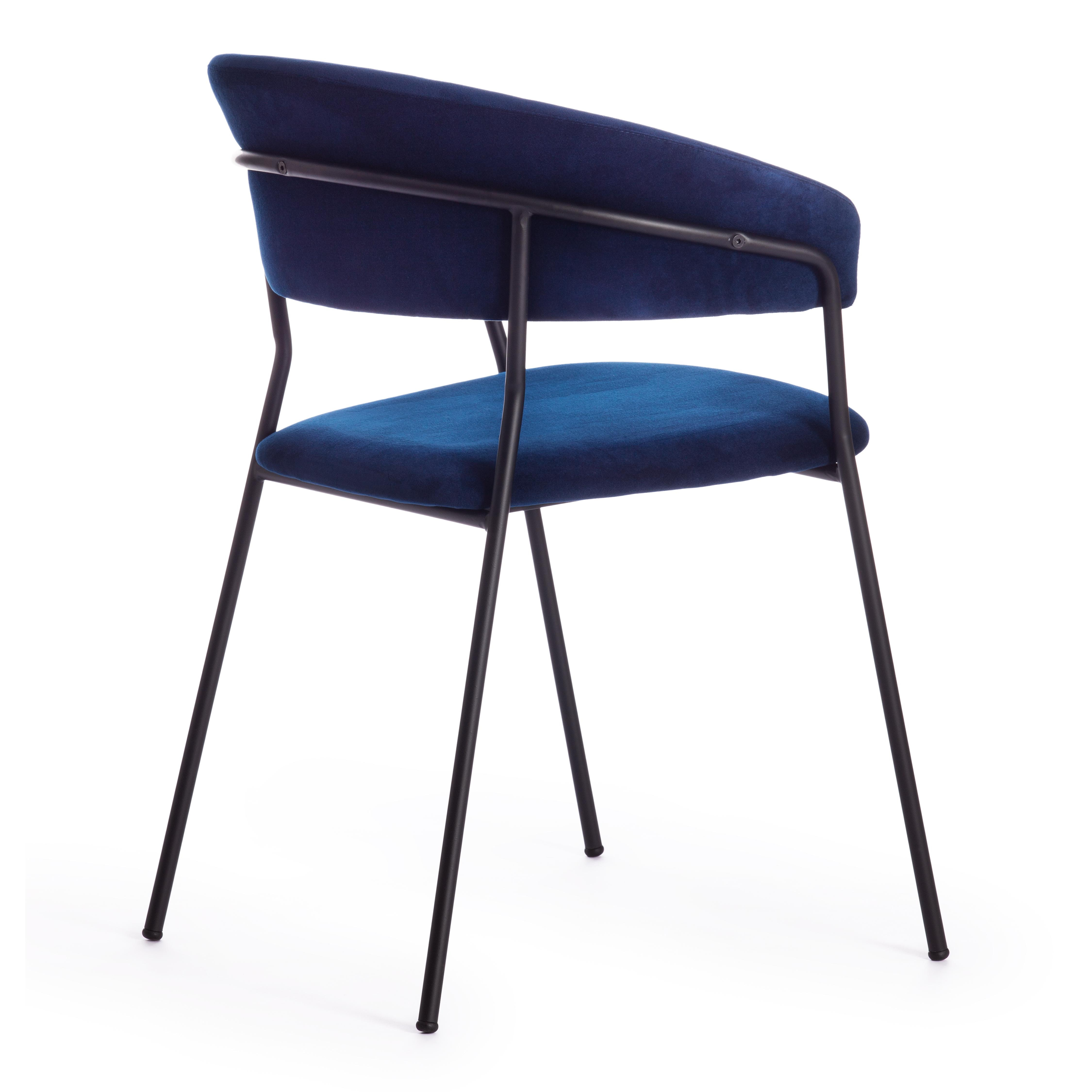 Кресло TURIN (mod. 0129571) металл/вельвет, 56х50х78 см, темно-синий S108 (117 DARK BLUE)/черный