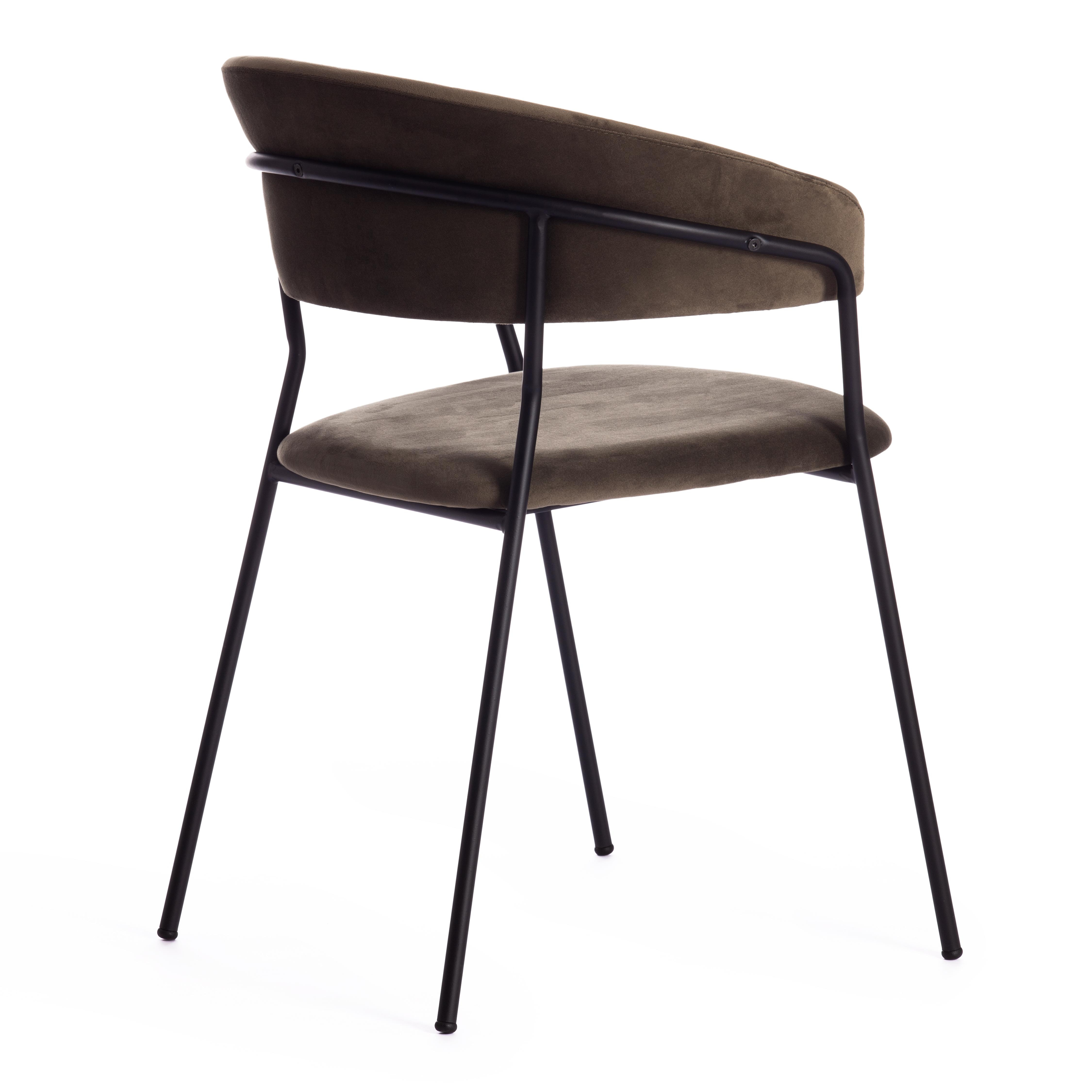 Кресло TURIN (mod. 0129571) металл/вельвет, 56х50х78 см, хаки S108 (85 DARK TAN)/черный