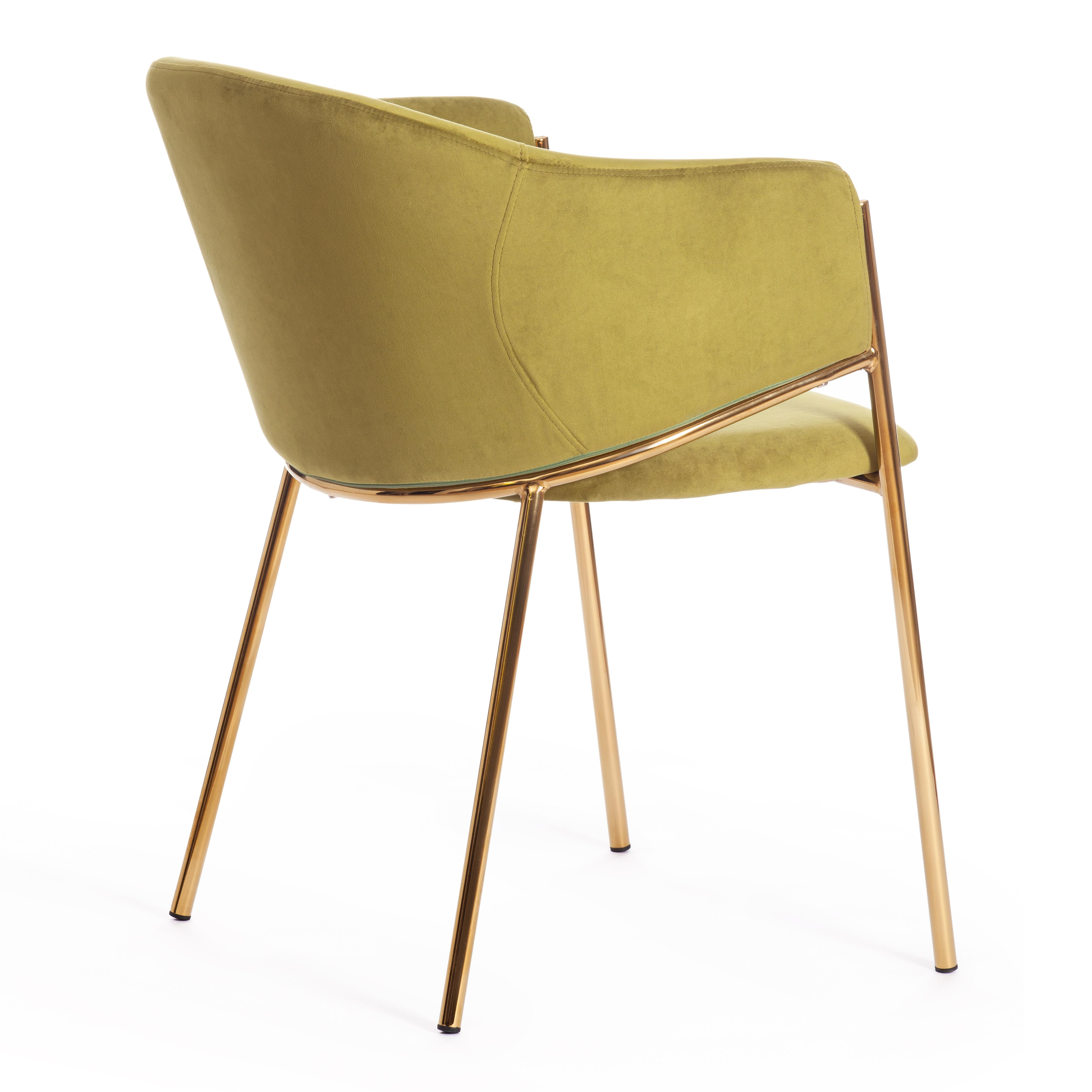 Кресло KRONOS (mod. 8158) металл/вельвет, зеленый/золотые ножки, V062-17