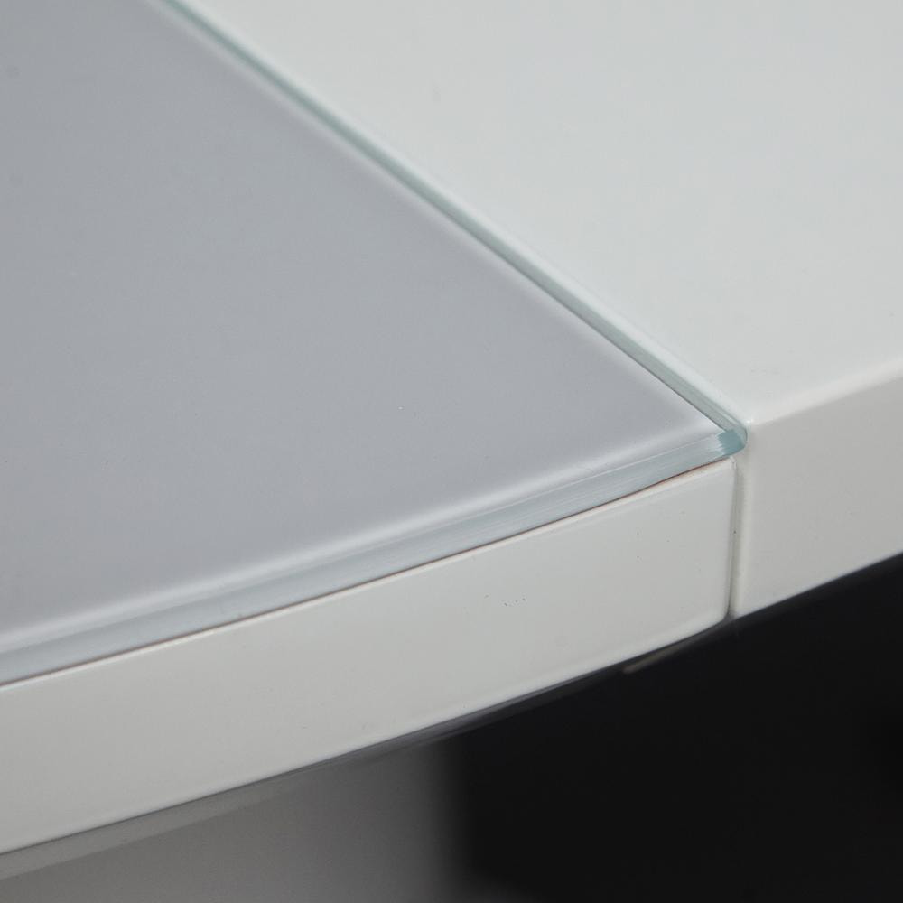 Стол SOLARA (mod. 01) мдф high glossy, закаленное стекло, 110/140х110х75см, белый