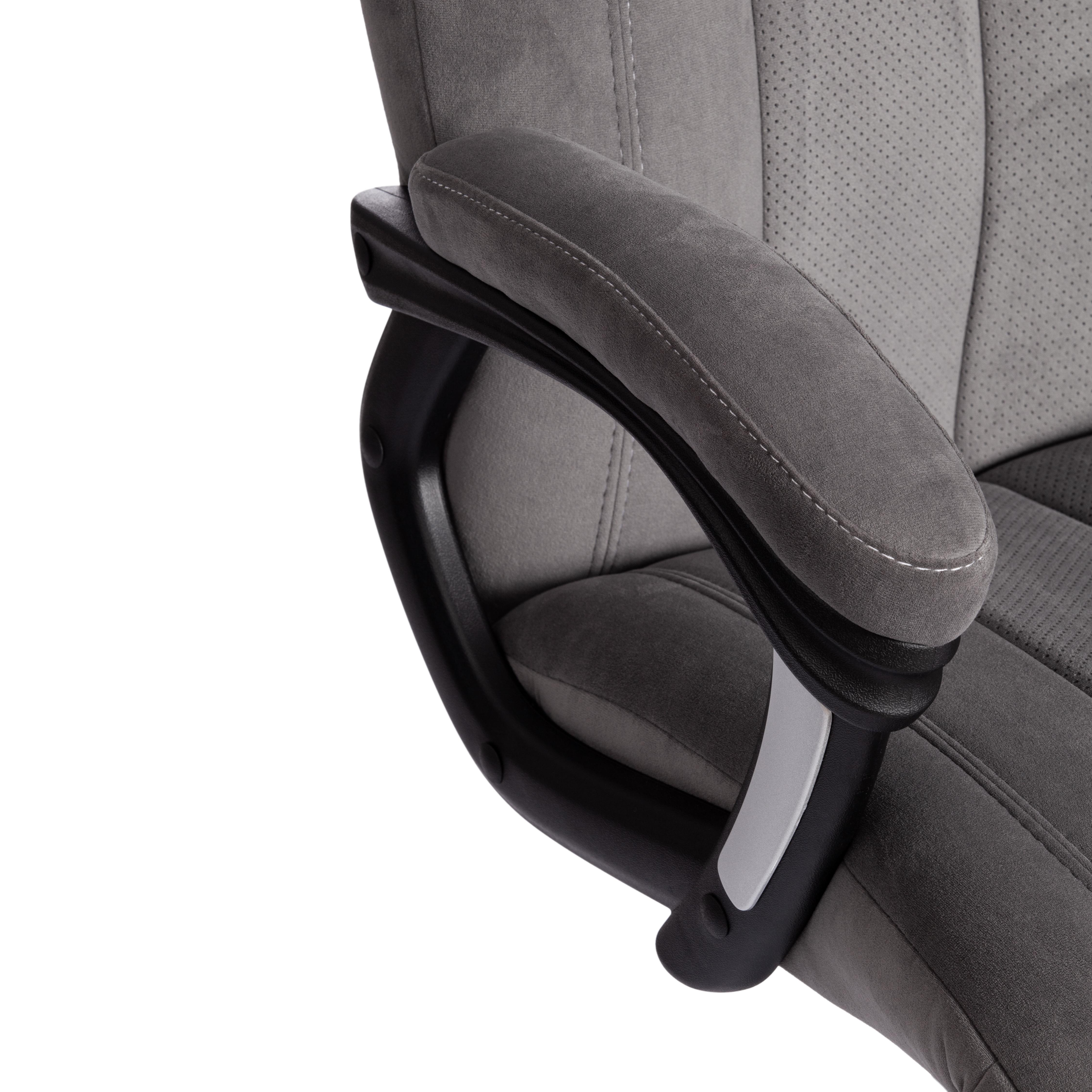 Кресло BOSS Lux флок , серый/серый перф., 29/29/06