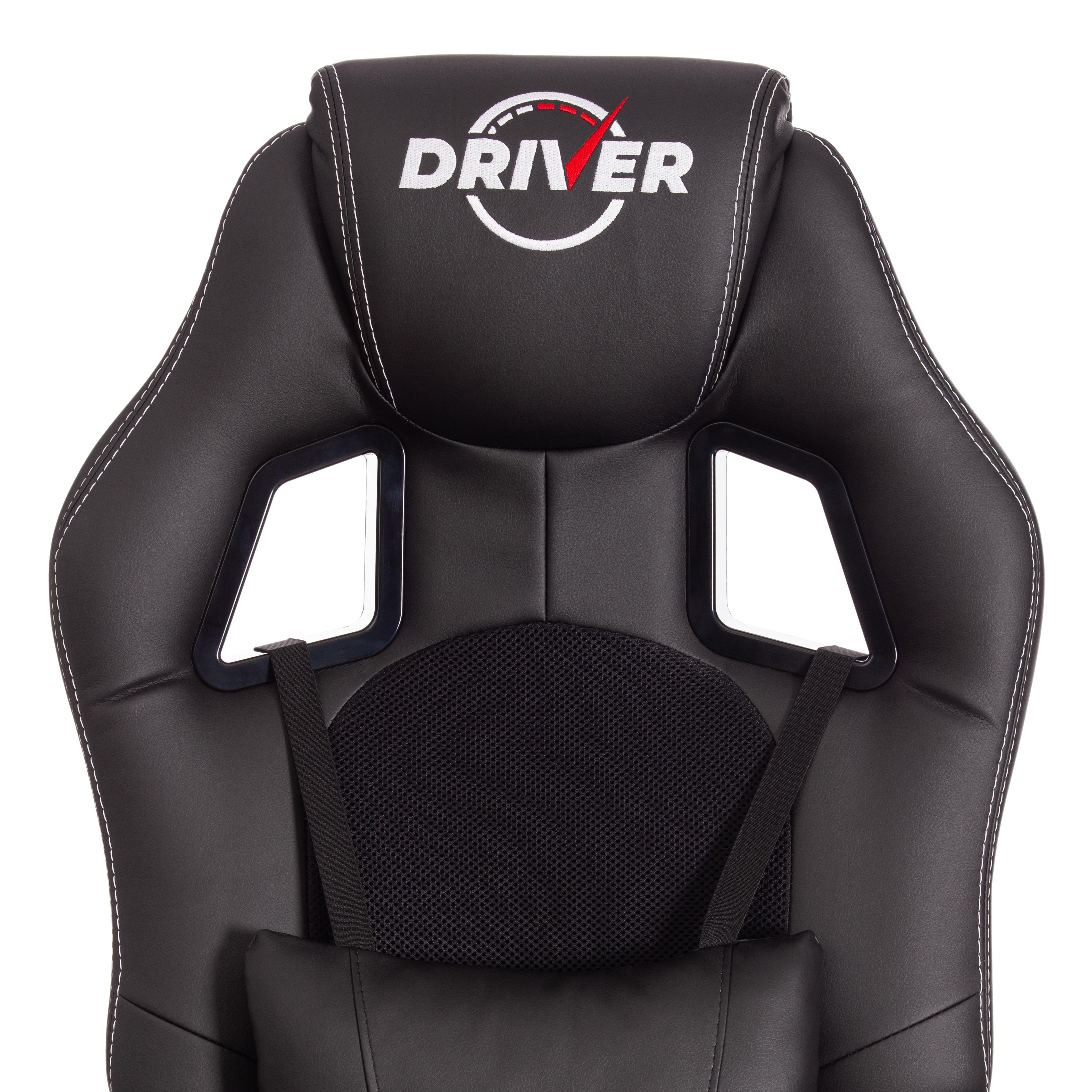 Кресло DRIVER (22) кож/зам/ткань, черный/черный , 36-6/TW-11
