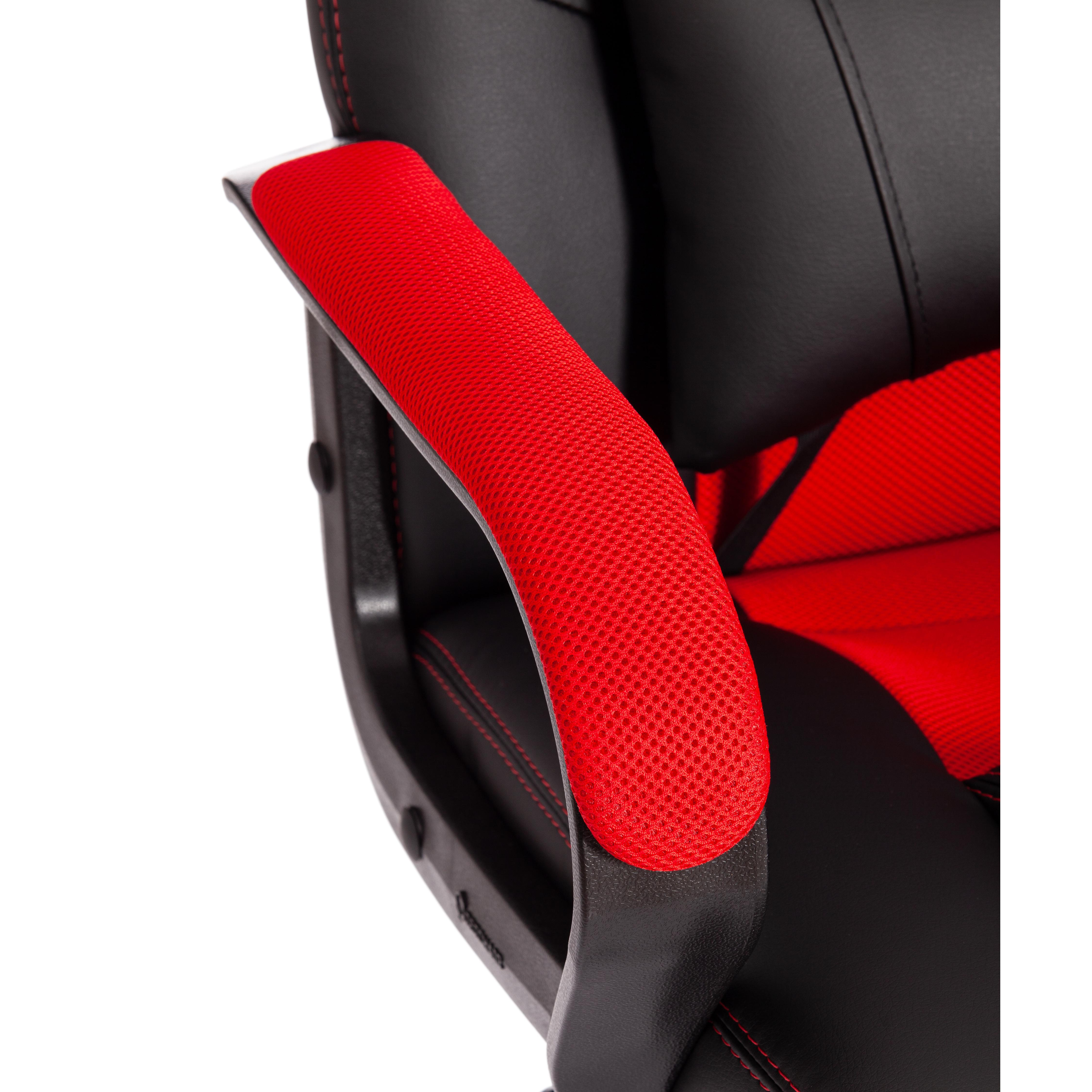 Кресло DRIVER (22) кож/зам/ткань, черный/красный, 36-6/TW-08