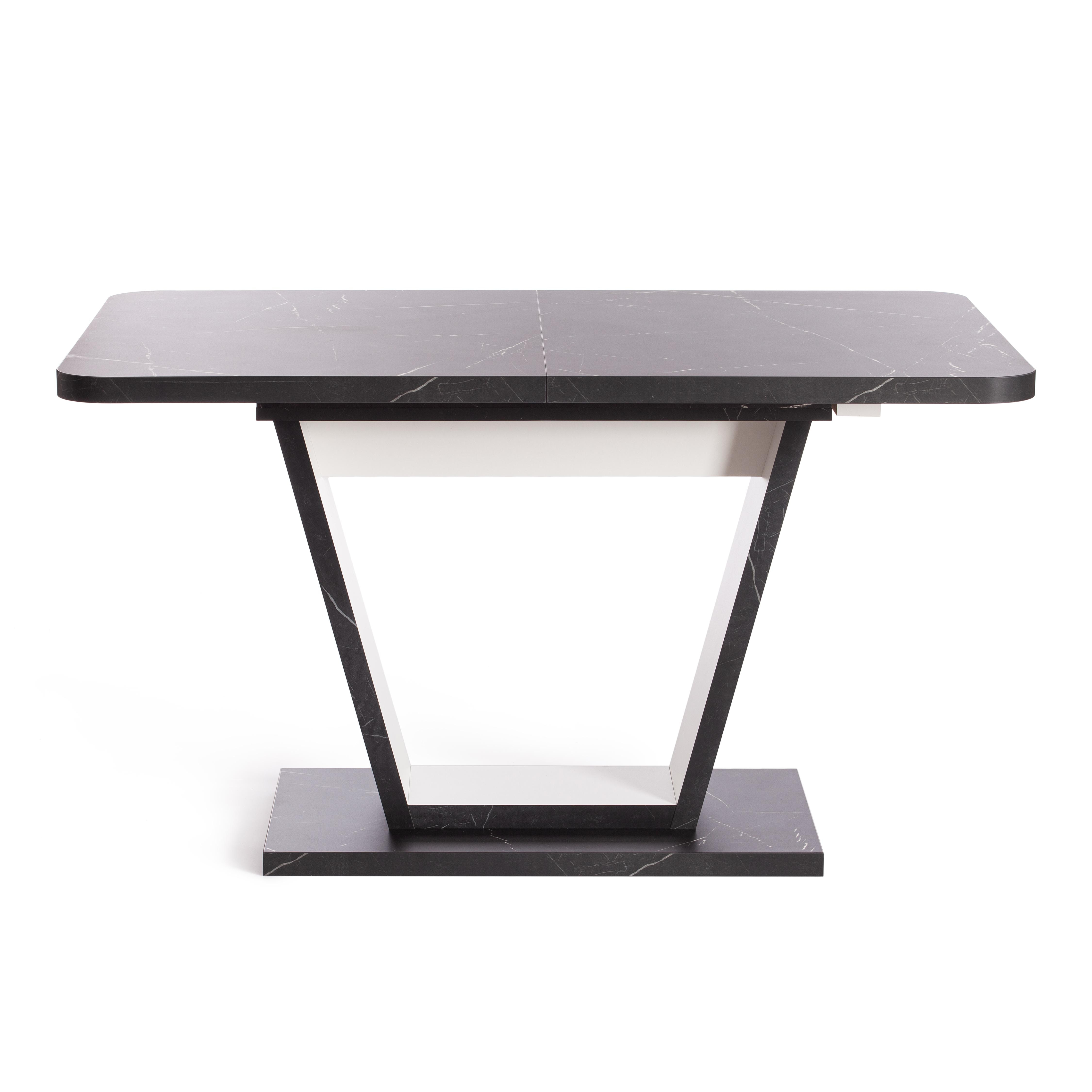 Стол обеденный VOX ЛДСП, 132-172x85x75,5 см, Мрамор черный/Белый