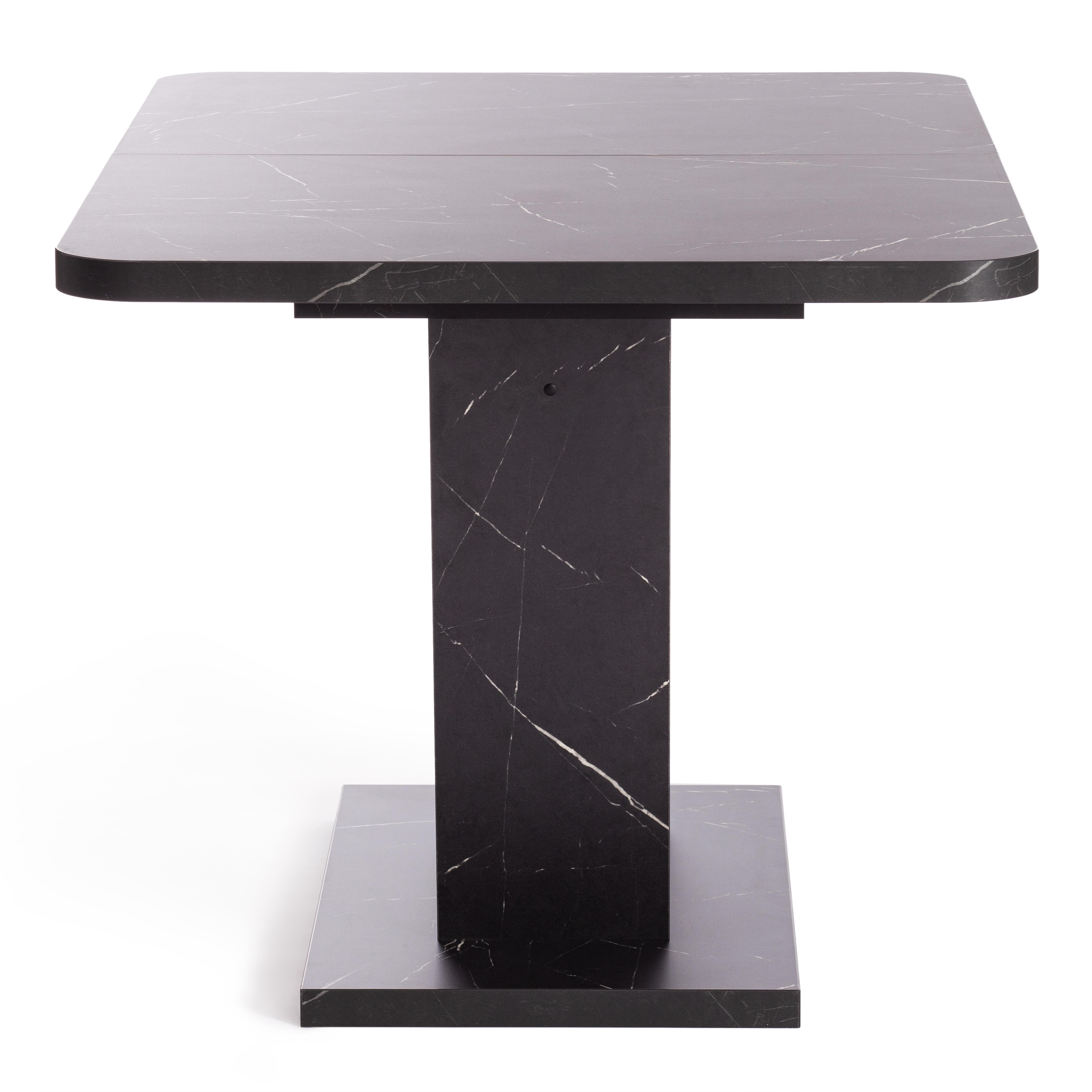Стол обеденный VOX раздвижной ЛДСП, 132-172x85x75,5 см, Мрамор черный/Белый