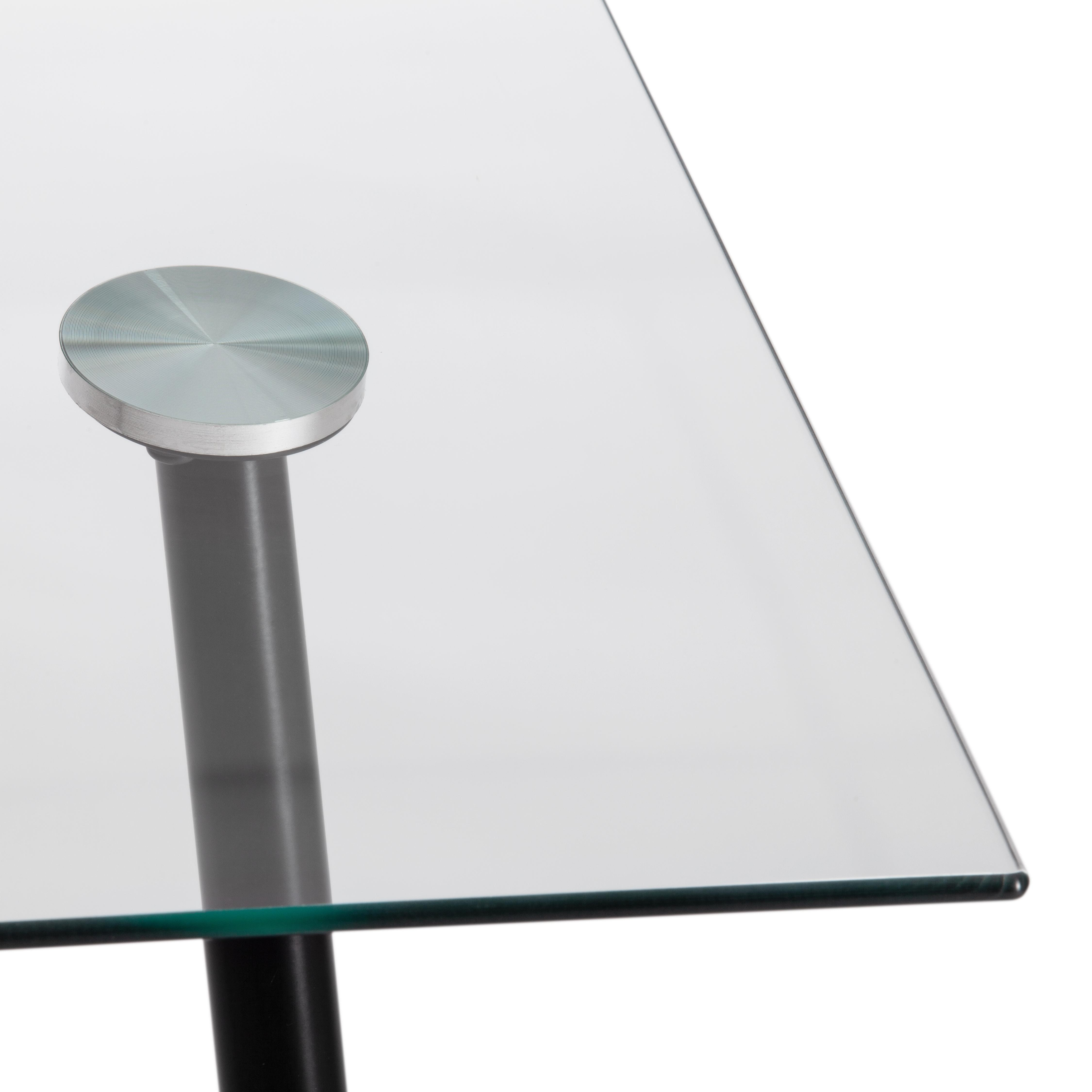 Стол SOPHIA (mod. 5003) металл/стекло (8мм), 140 х 80 х 75 см, черный / прозрачный