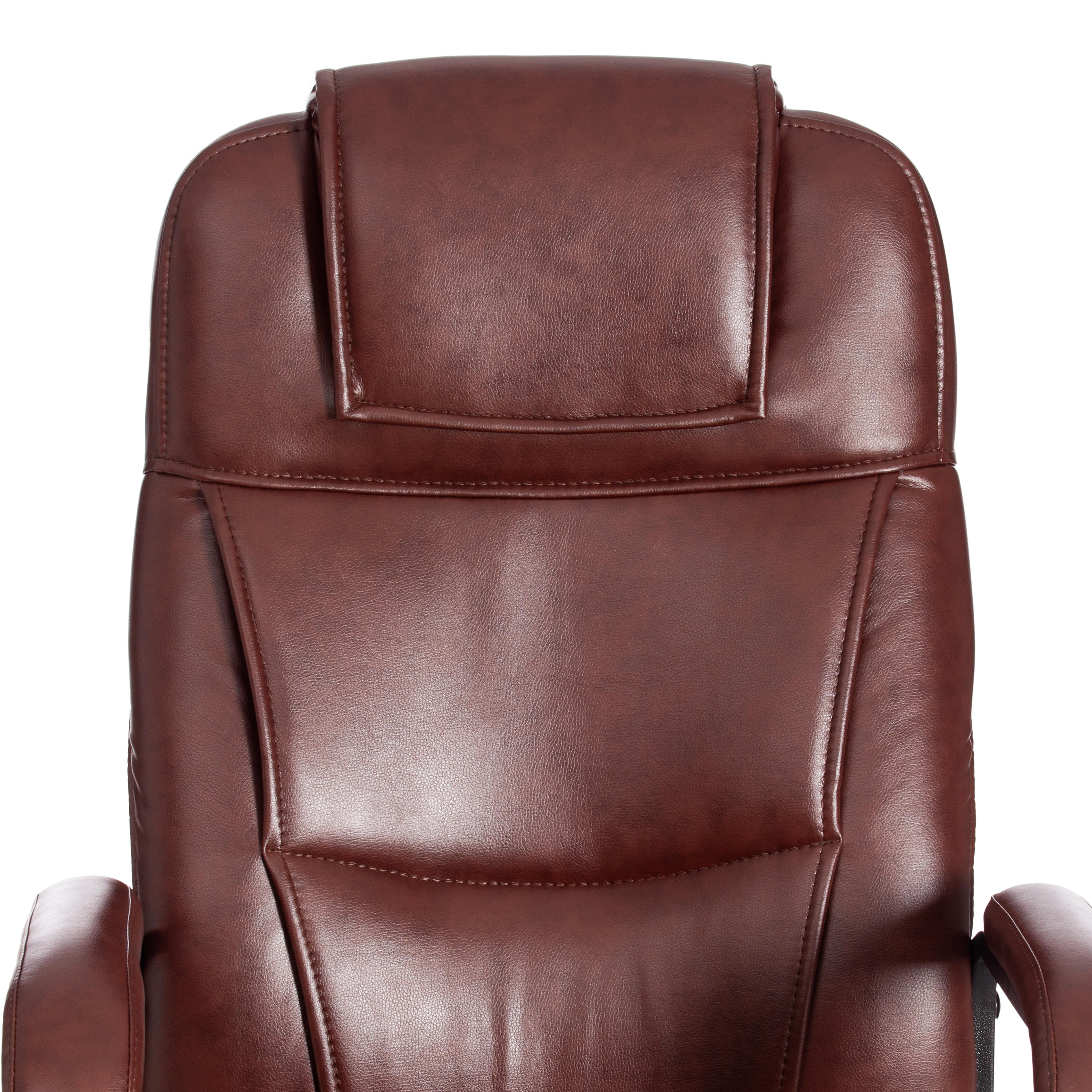 Кресло BERGAMO хром (22) кож/зам, коричневый, 2 TONE