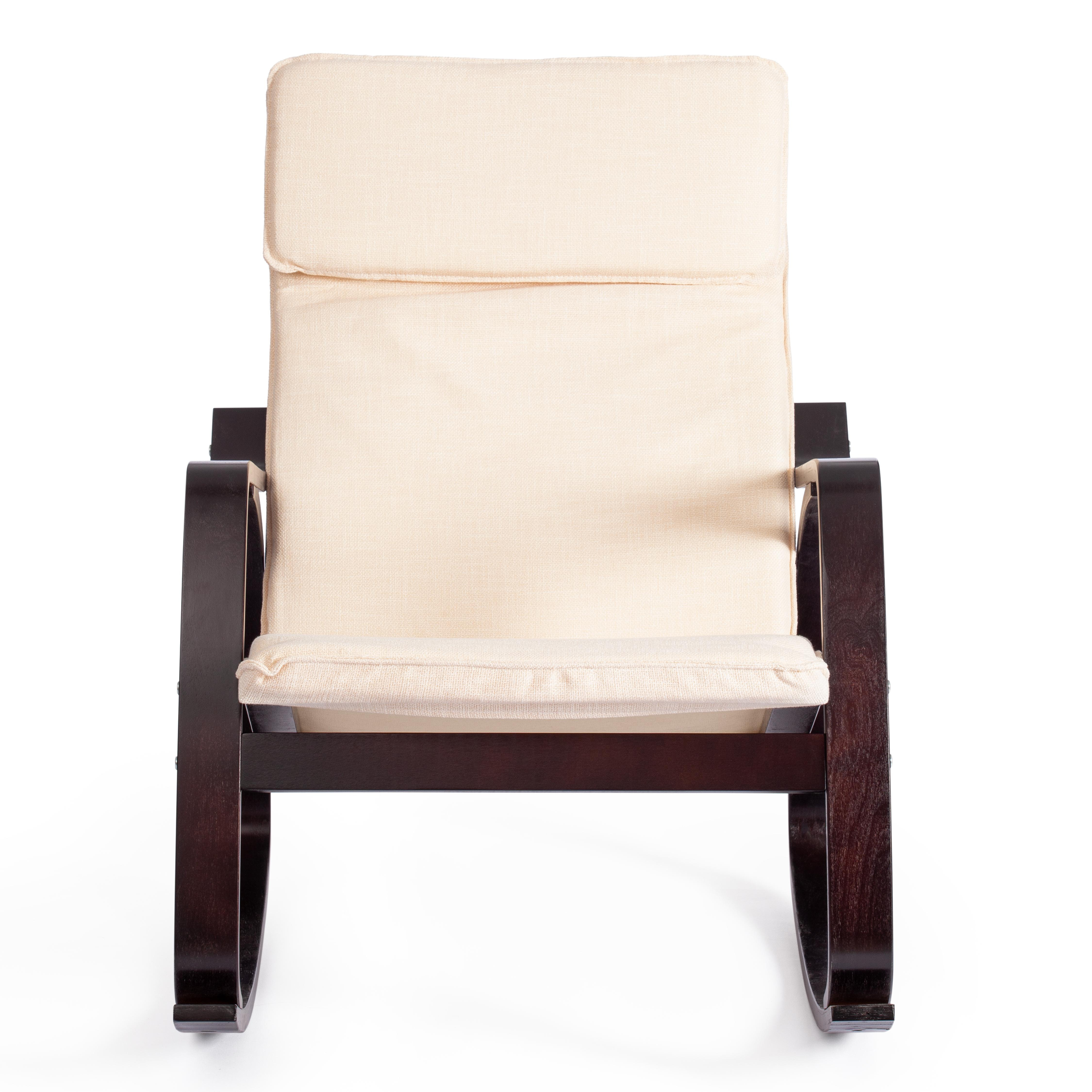 Кресло-качалка mod. AX3005 дерево береза, ткань: полиэстер/хлопок, 61х94,5х104 см, дерево: венге #9, ткань бежевая 1501-4