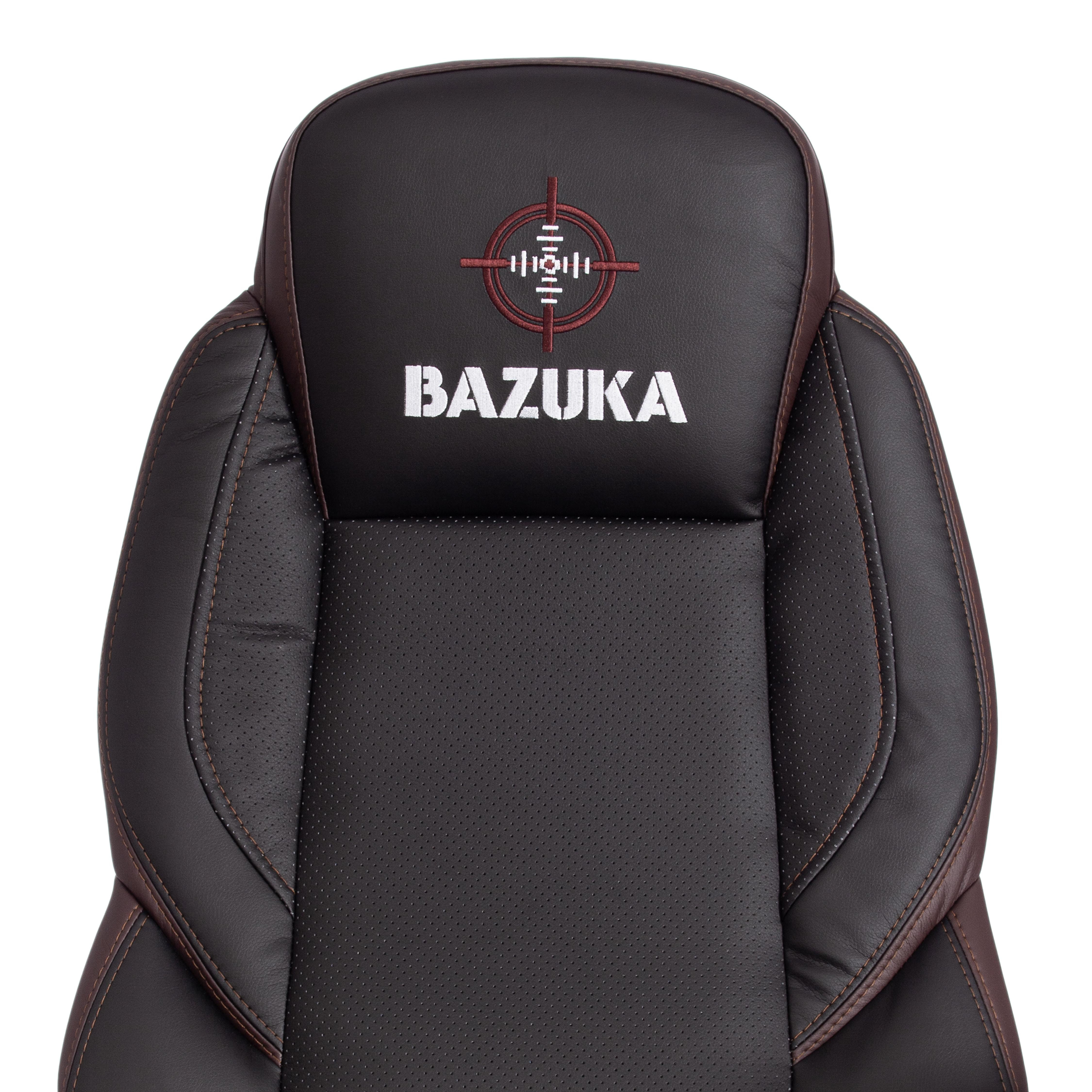 Кресло BAZUKA кож/зам, черный/черный перфорированный/коричневый, 36-6/36-6/06/36-36
