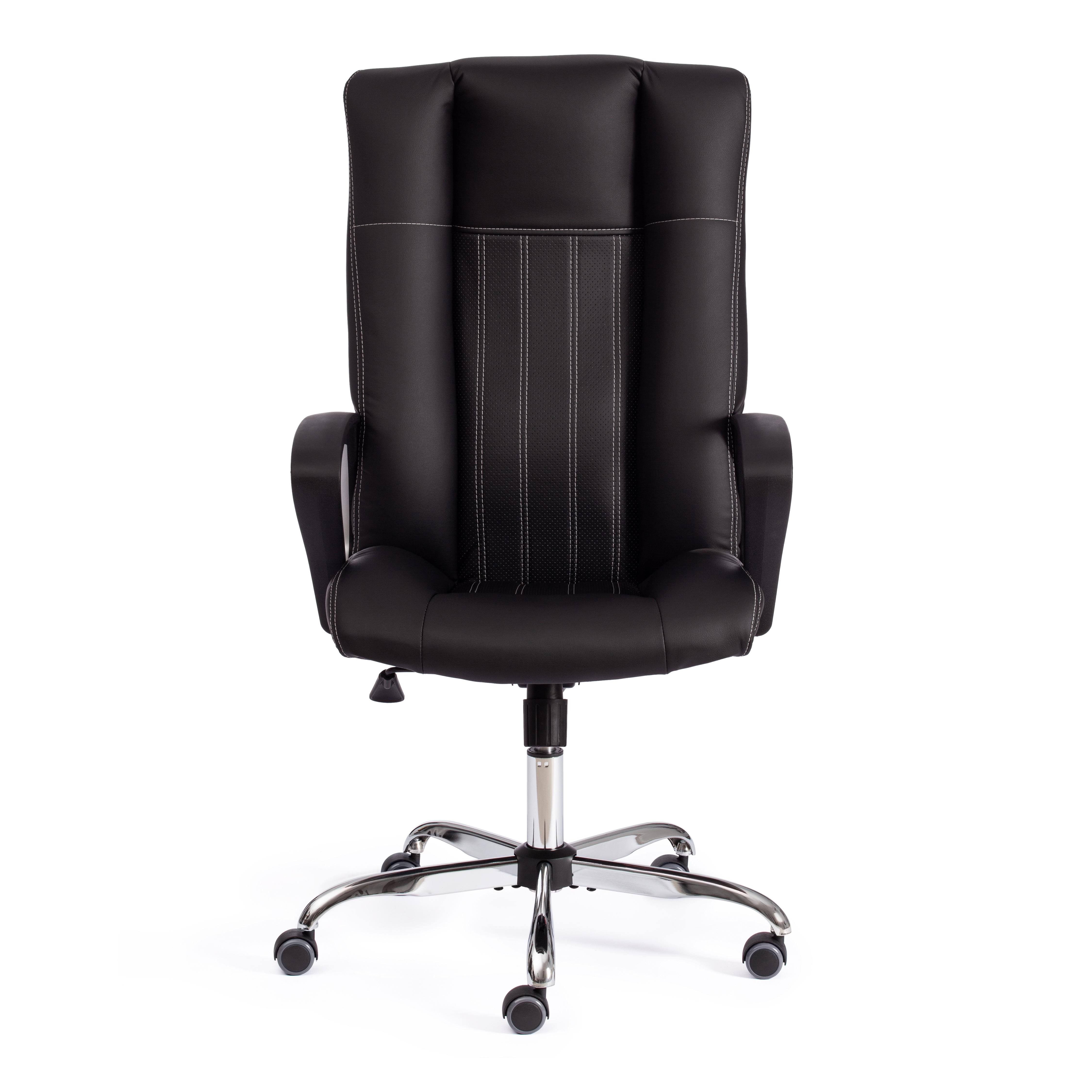 Кресло Easy Chair Boston хром кож/зам, черный/черный перфорированный, 36-6/36-6/06