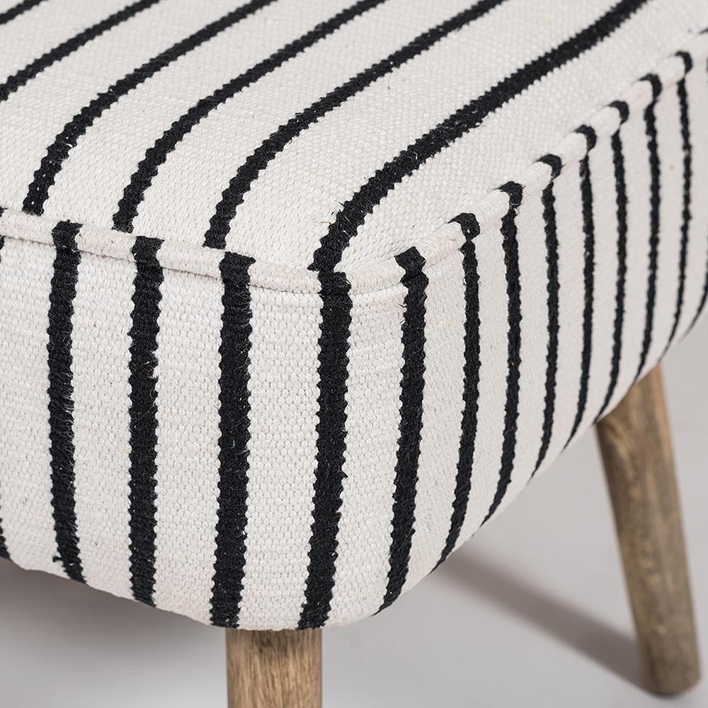 Кресло Secret De Maison BOLZANO хлопок/дерево манго, 65х63х77см, black/white stripes