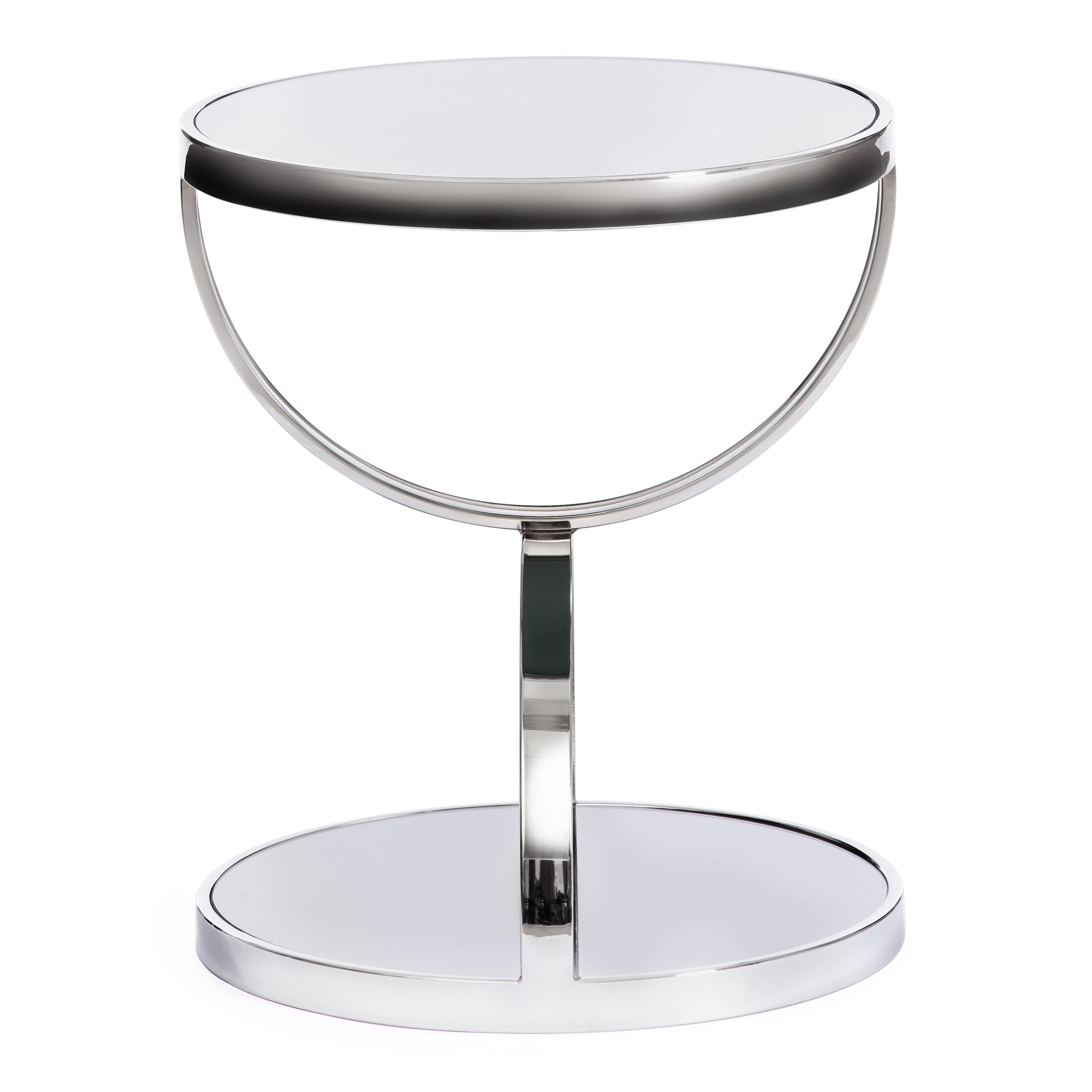 Кофейный столик GROTTO (mod. 9157) металл/дымчатое стекло, 42 х 42 х 50 см, хром