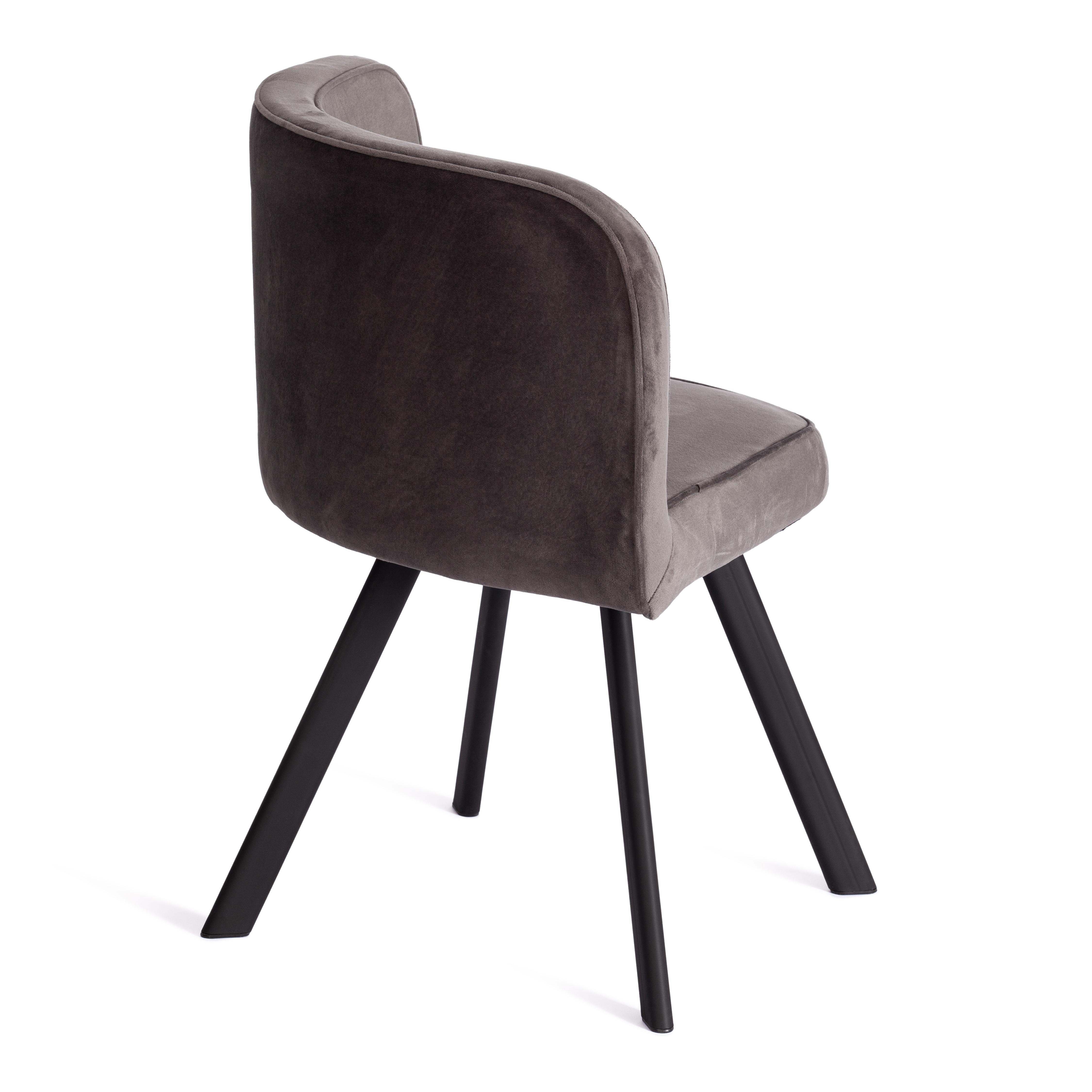 Комплект (стол, 4 стула) QUADRON (mod. PT14) Стол: МДФ/металл, стул: металл/вельвет, 100х100х73 см, 69х56х71 см, Black(Черный)/Light-grey(светло-