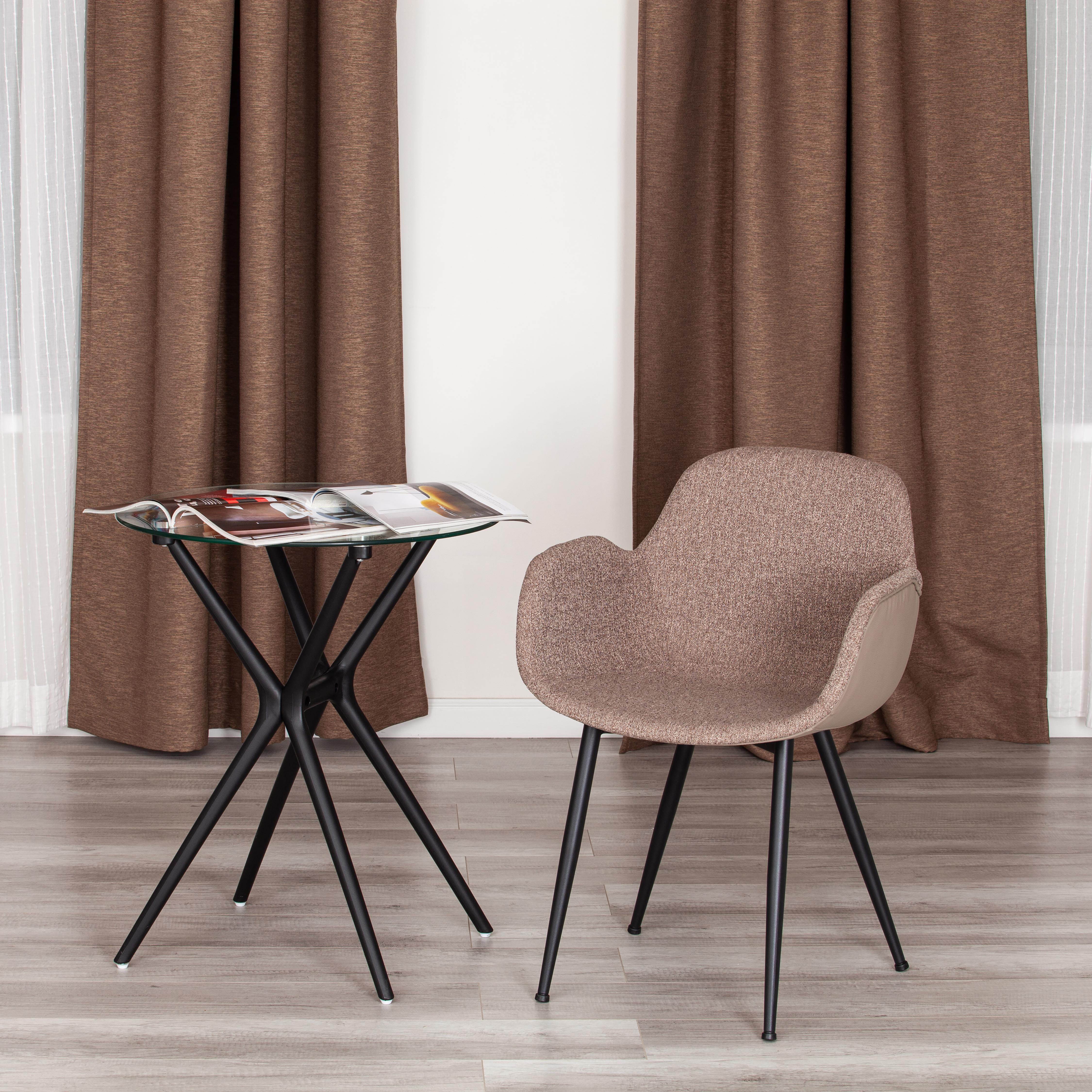 Кресло VALENTINO (mod. PC45-2) металл/экокожа/ткань, 55 х 58 х 81 см, Brown (коричневый)/чёрный