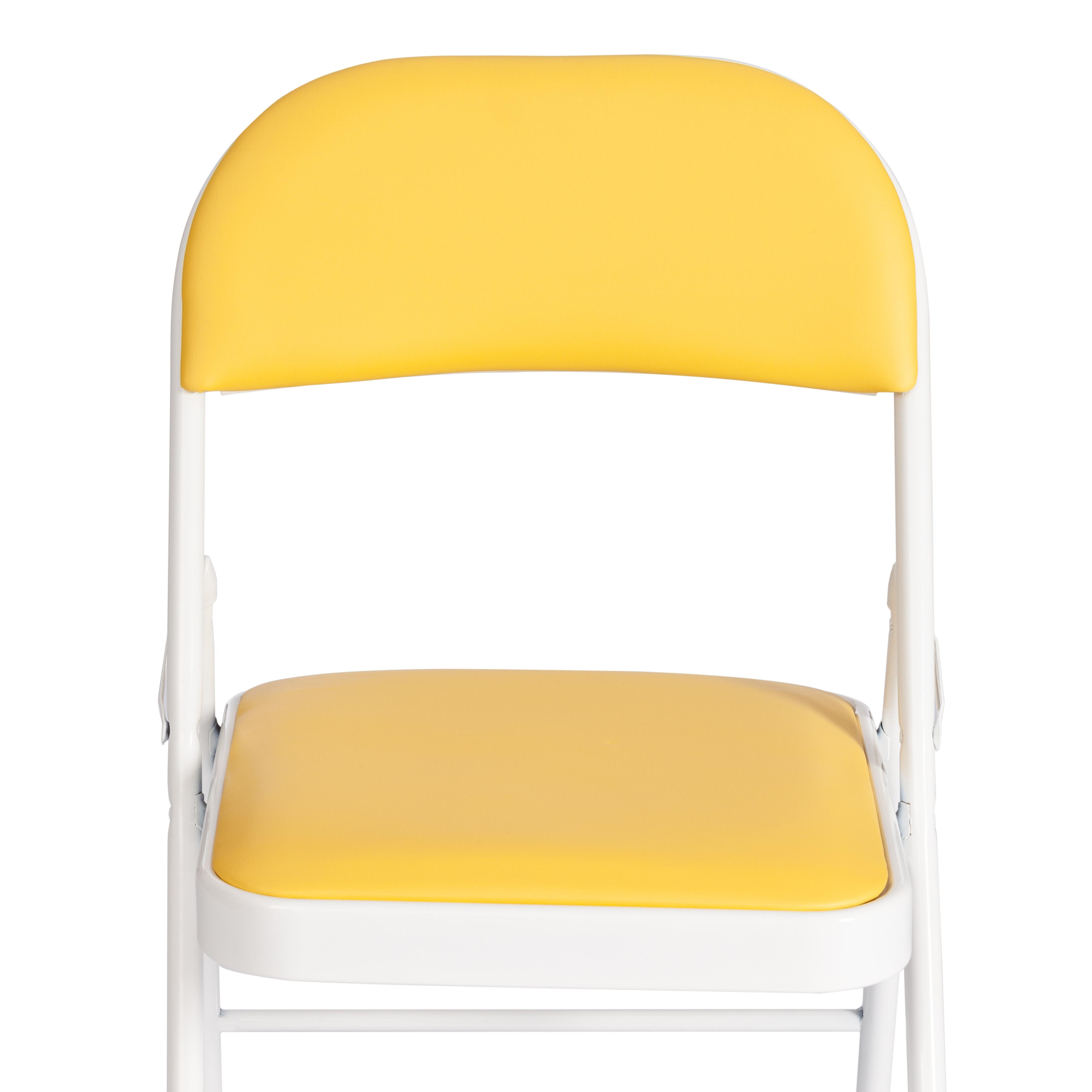 Стул складной FOLDER (mod. 3022G) каркас: металл, сиденье/спинка: экокожа, 46.5 х 47.5 х 79 см, yellow (желтый) / white (белый)