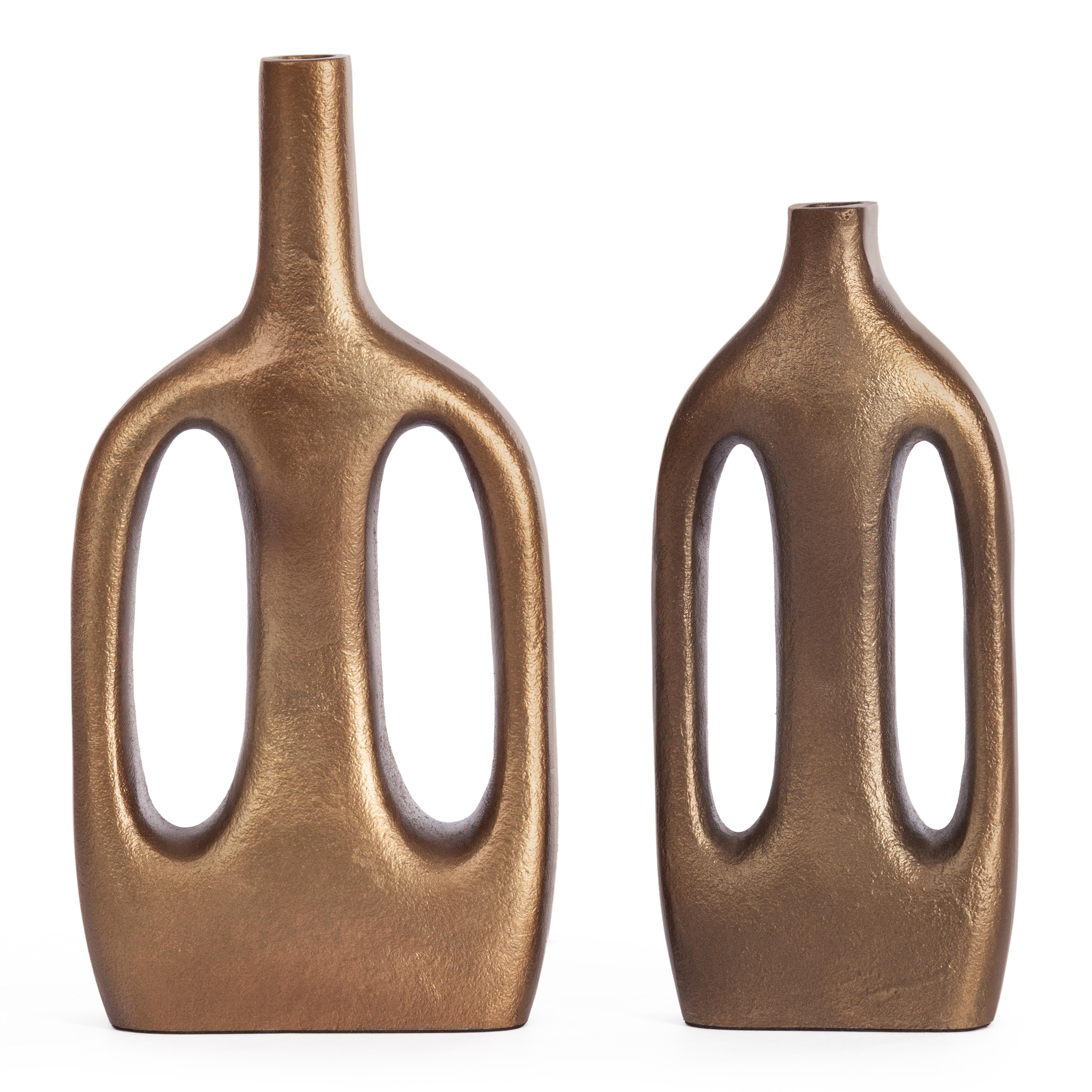 Набор ваз Secret De Maison HENIYA ( mod. LS-0071 ) металл: аллюминий, 14 х 5 х 30см, 11 х 4 х 25 см, золотой
