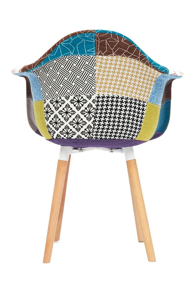 Кресло CINDY SOFT (EAMES) (mod. 920) дерево бук/металл/мягкое сиденье/ткань, 63*66*82см, мультицвет