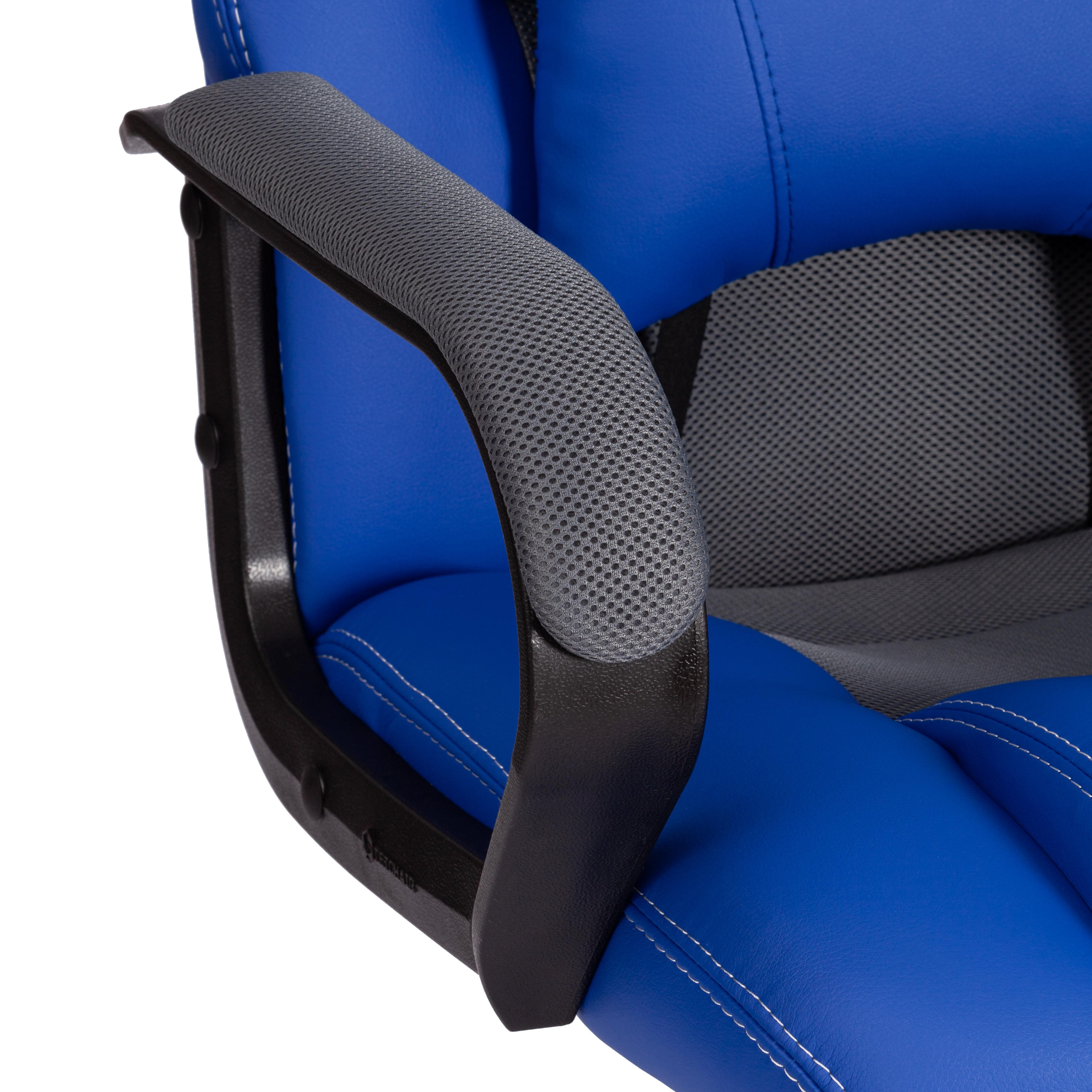 Кресло DRIVER (22) кож/зам/ткань, синий/серый, 36-39/TW-12