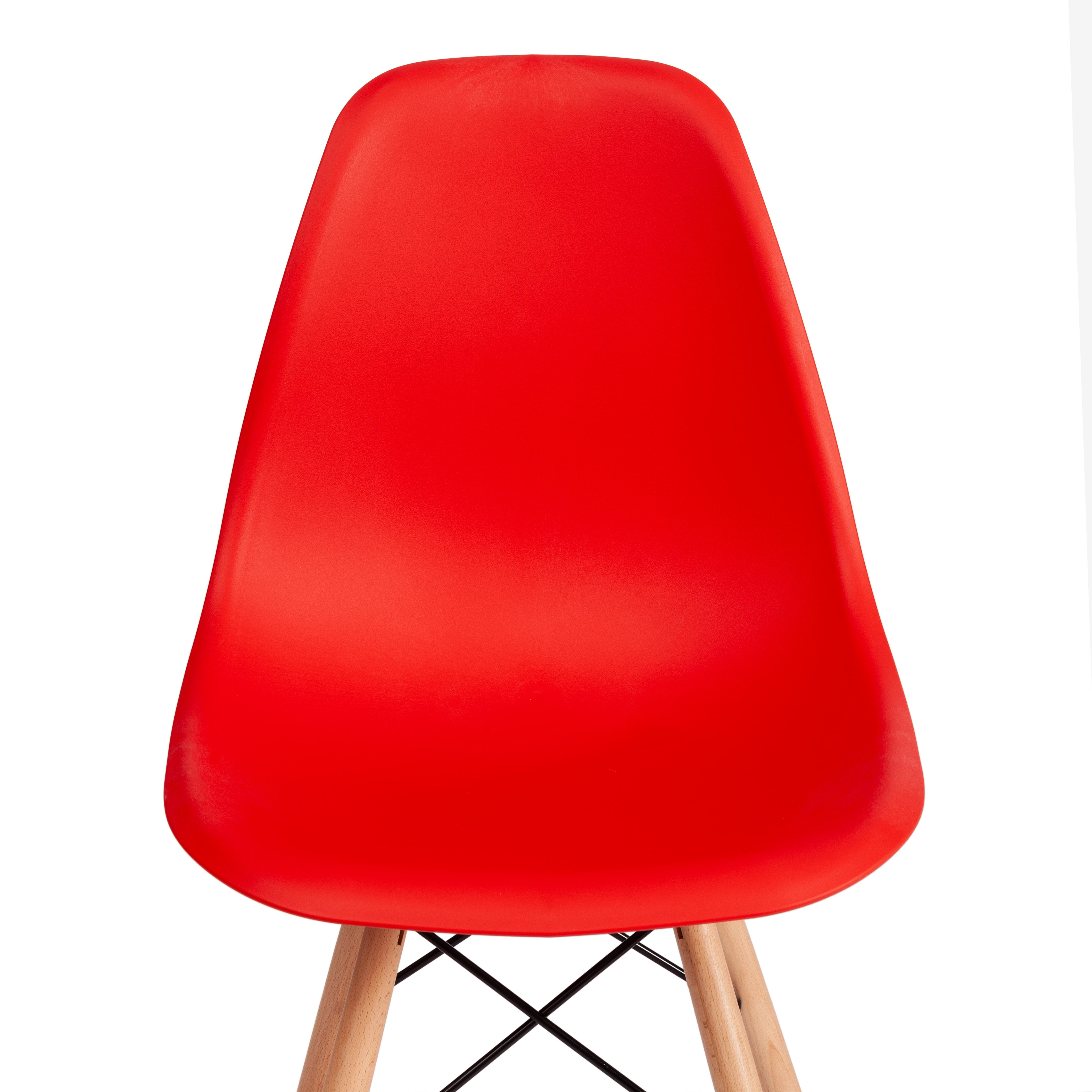 Стул CINDY (EAMES) (mod. 1801) дерево бук/металл/сиденье пластик, 45x51x82 см, Red (красный)