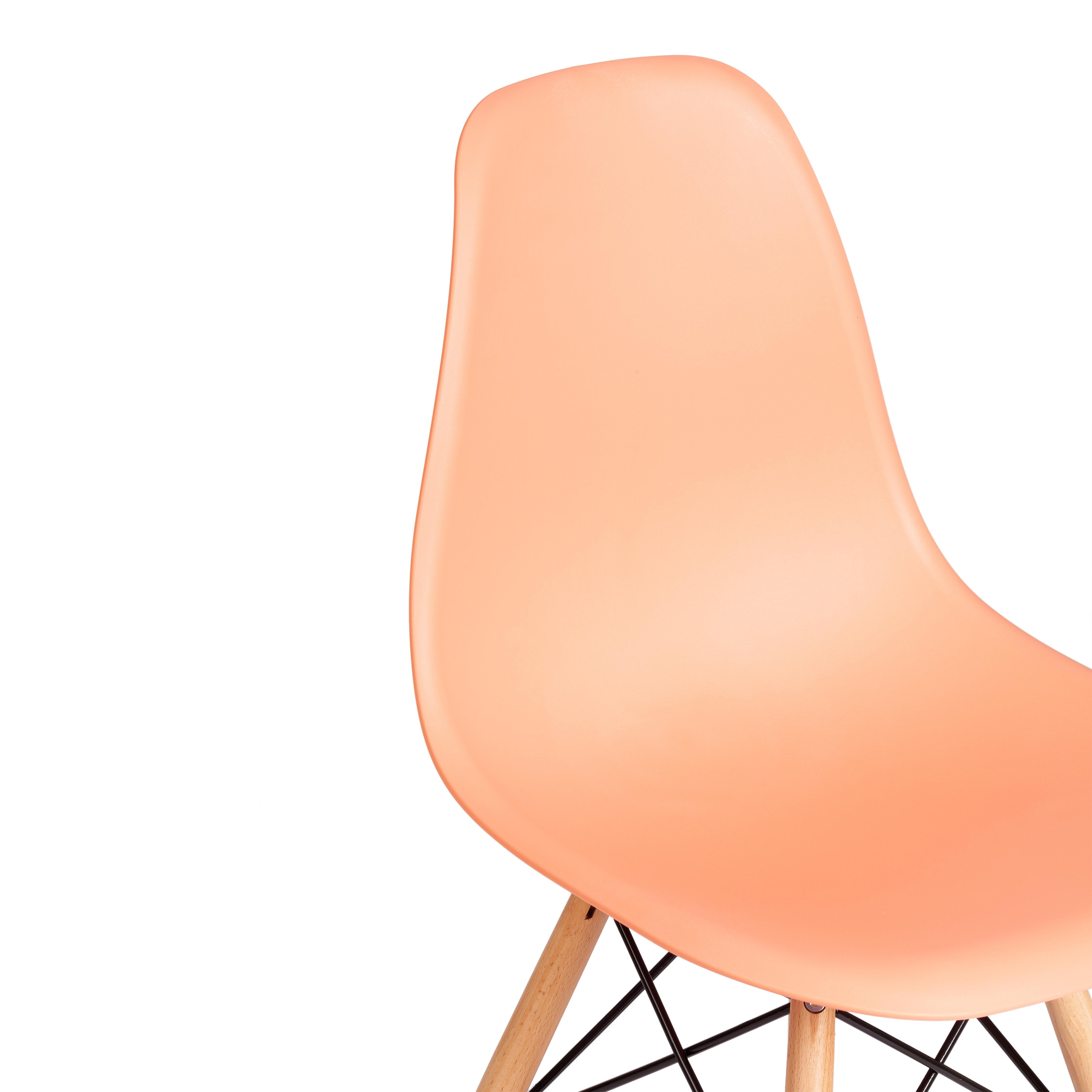 Стул CINDY (EAMES) (mod. 1801) дерево бук/металл/сиденье пластик, 45x51x82 см, Orange (Оранжевый)