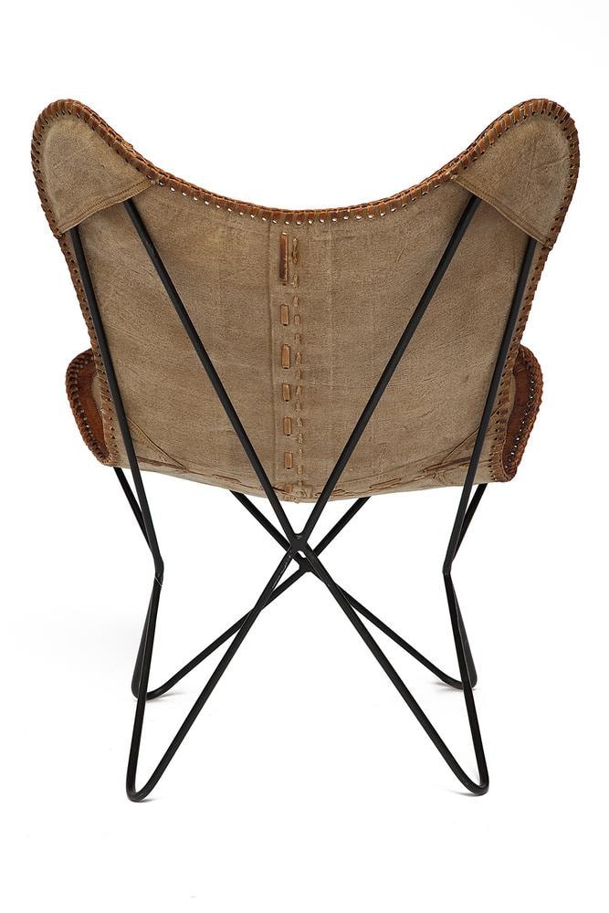 Кресло Secret De Maison NEWTON ( mod. M-4201 ) металл/кожа буйвола/ткань, 68 х70 х 93, коричневый, ткань: винтаж