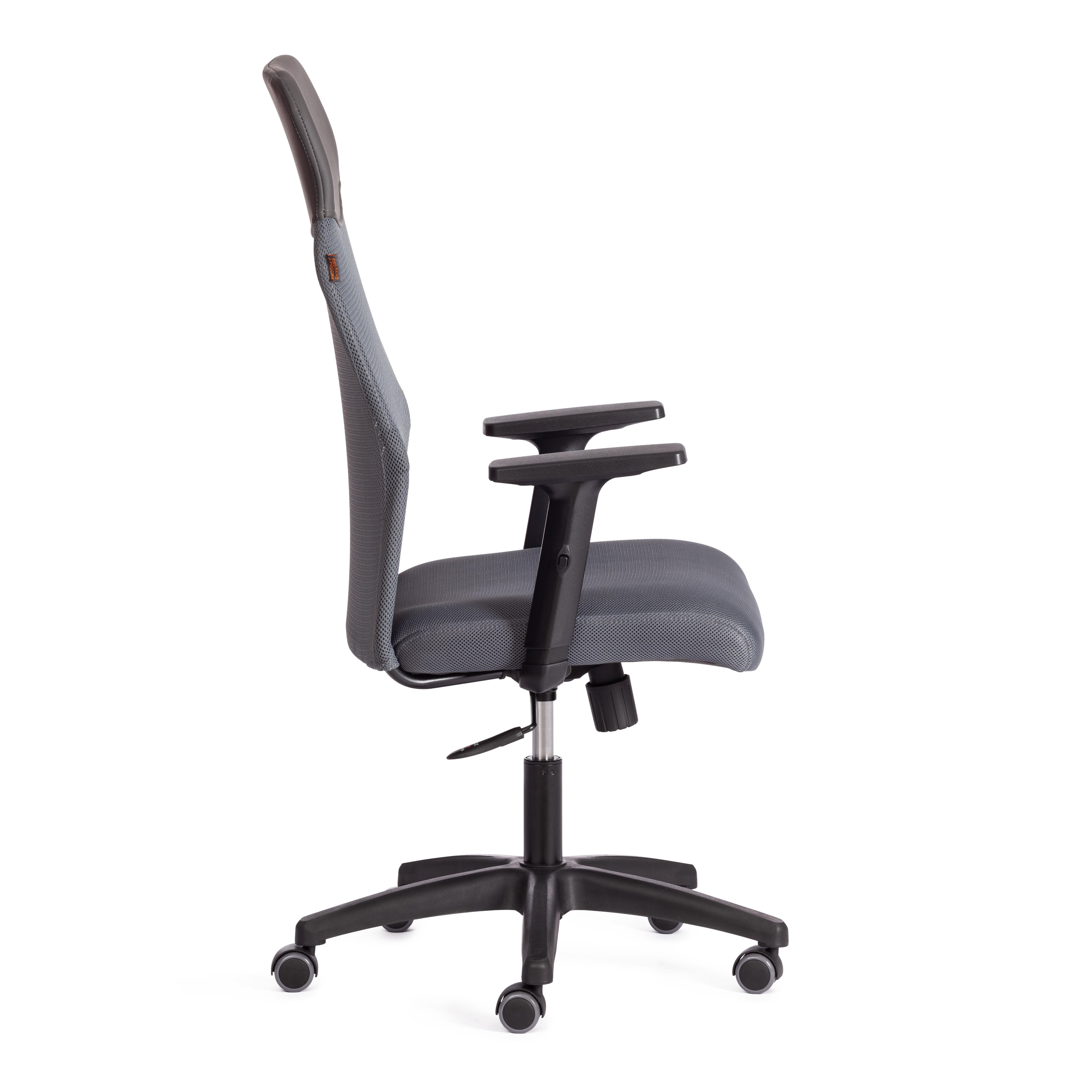 Кресло PRACTIC PLT ткань/кож/зам, серый/металлик, TW-12/W-12/36