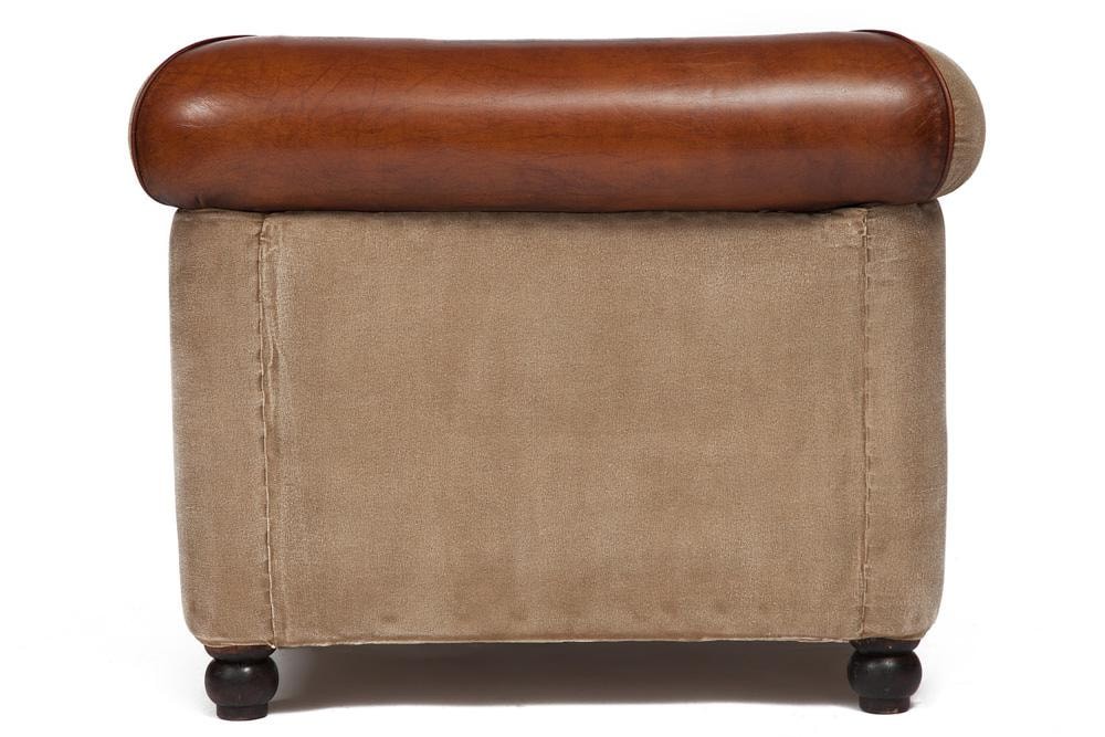Кресло Secret De Maison APPAREIL ( mod. M-8119 ) кожа буйвола / ткань, 93*80*73, коричневый, ткань: винтаж