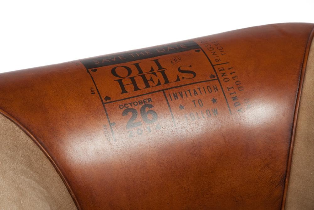 Кресло Secret De Maison APPAREIL ( mod. M-8119 ) кожа буйвола / ткань, 93*80*73, коричневый, ткань: винтаж