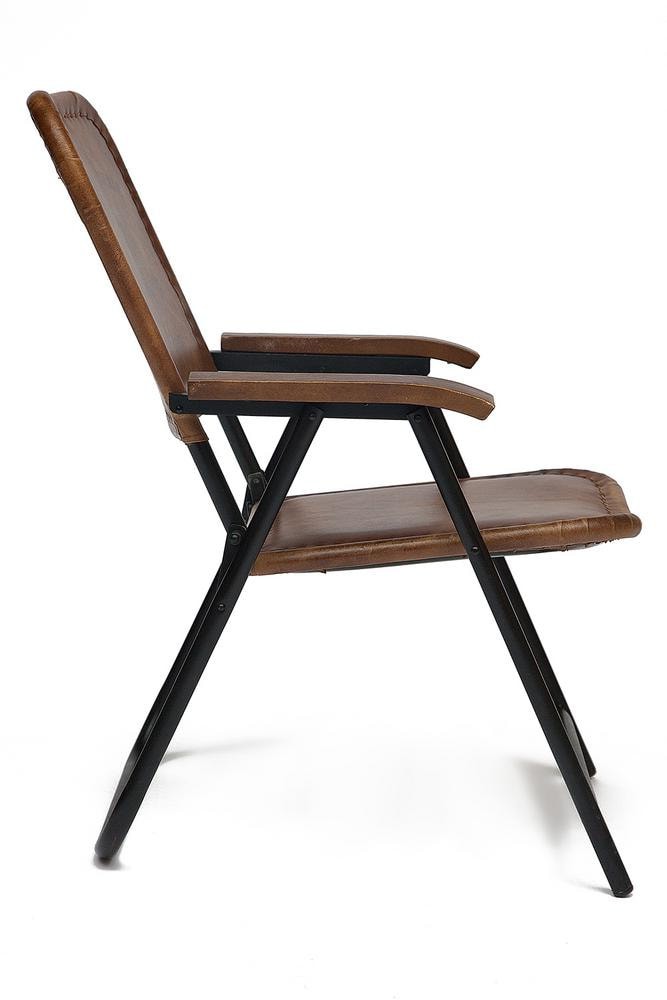 Кресло складное  Secret De Maison TAKOMA ( mod. 2111 ) металл/кожа буйвола, 57*73*88 см, Античный светлый