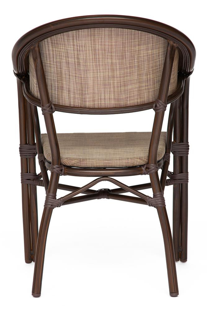 Кресло Milano (mod. AD642003S-TXT) каркас: алюминий,  материал: текстилен, 56х62х84см, двойная труба D28х1,5мм, коричневый/бежевый