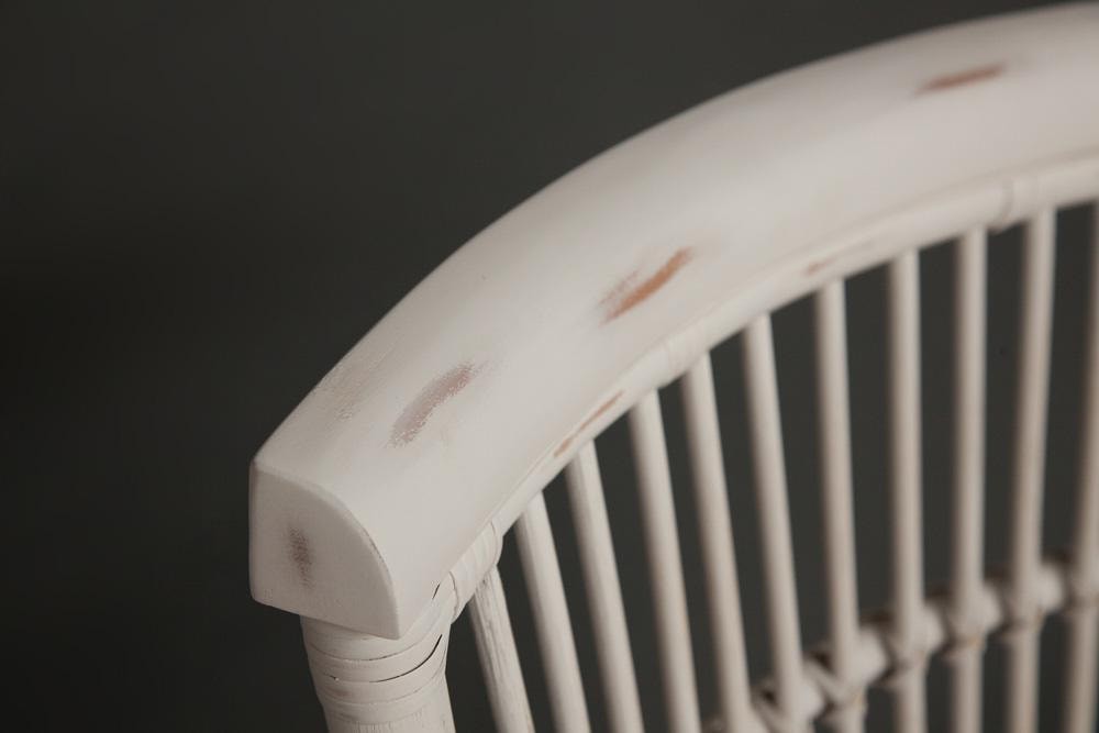 Кресло Secret De Maison RIVIERA с подушкой натуральный ротанг, 56х57х100см, белый+натуральный дистресс