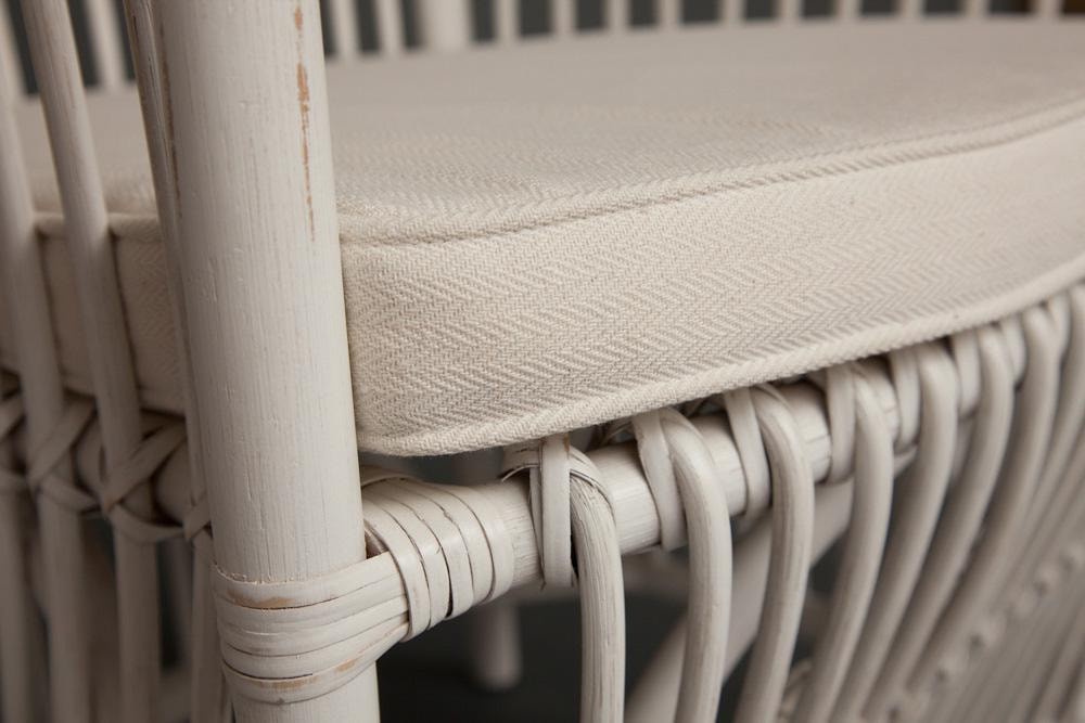 Кресло Secret De Maison RIVIERA с подушкой натуральный ротанг, 56х57х100см, белый+натуральный дистресс