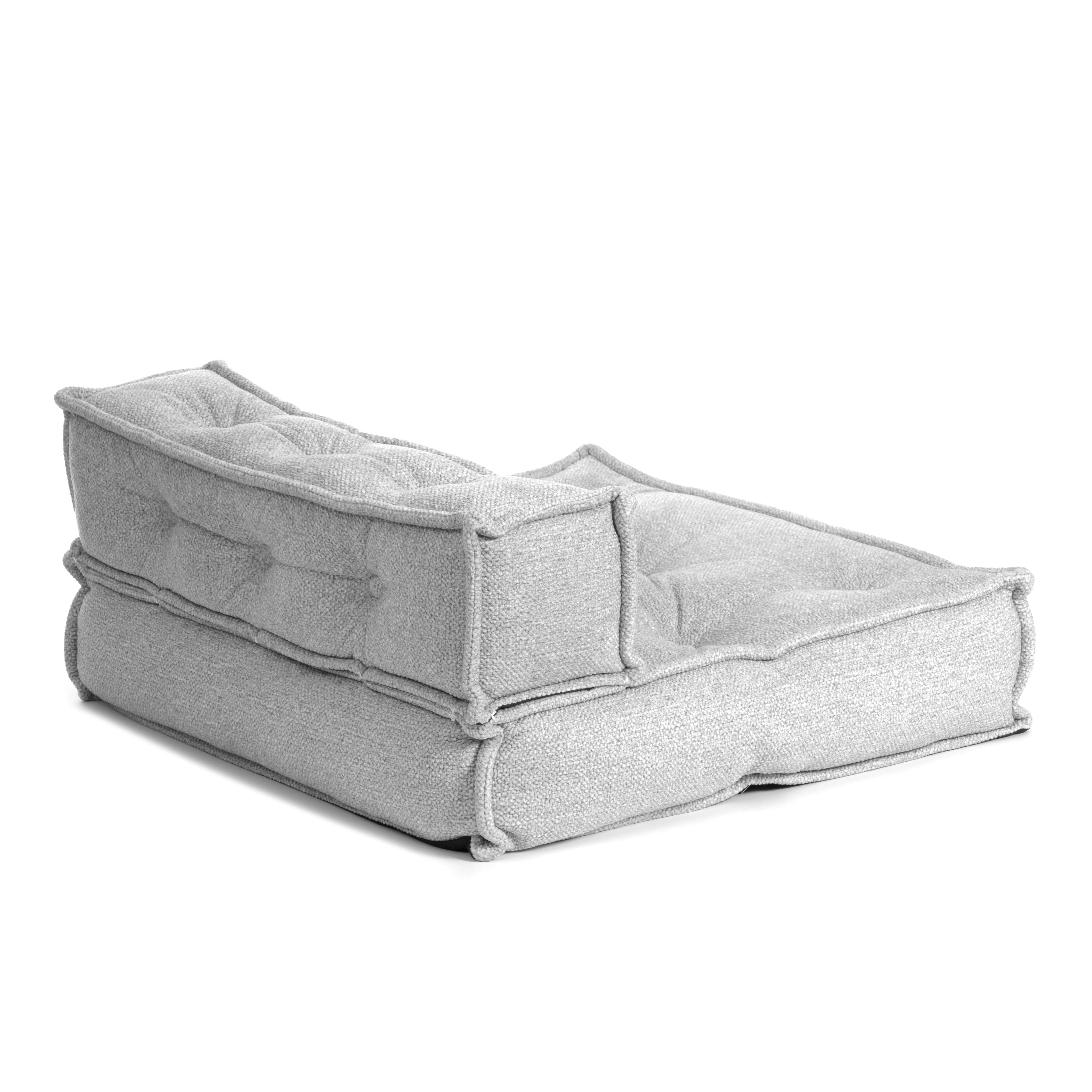 Модуль мягкий прямой Miracle велюр/букле, VT shape silver, 82x81x24 см