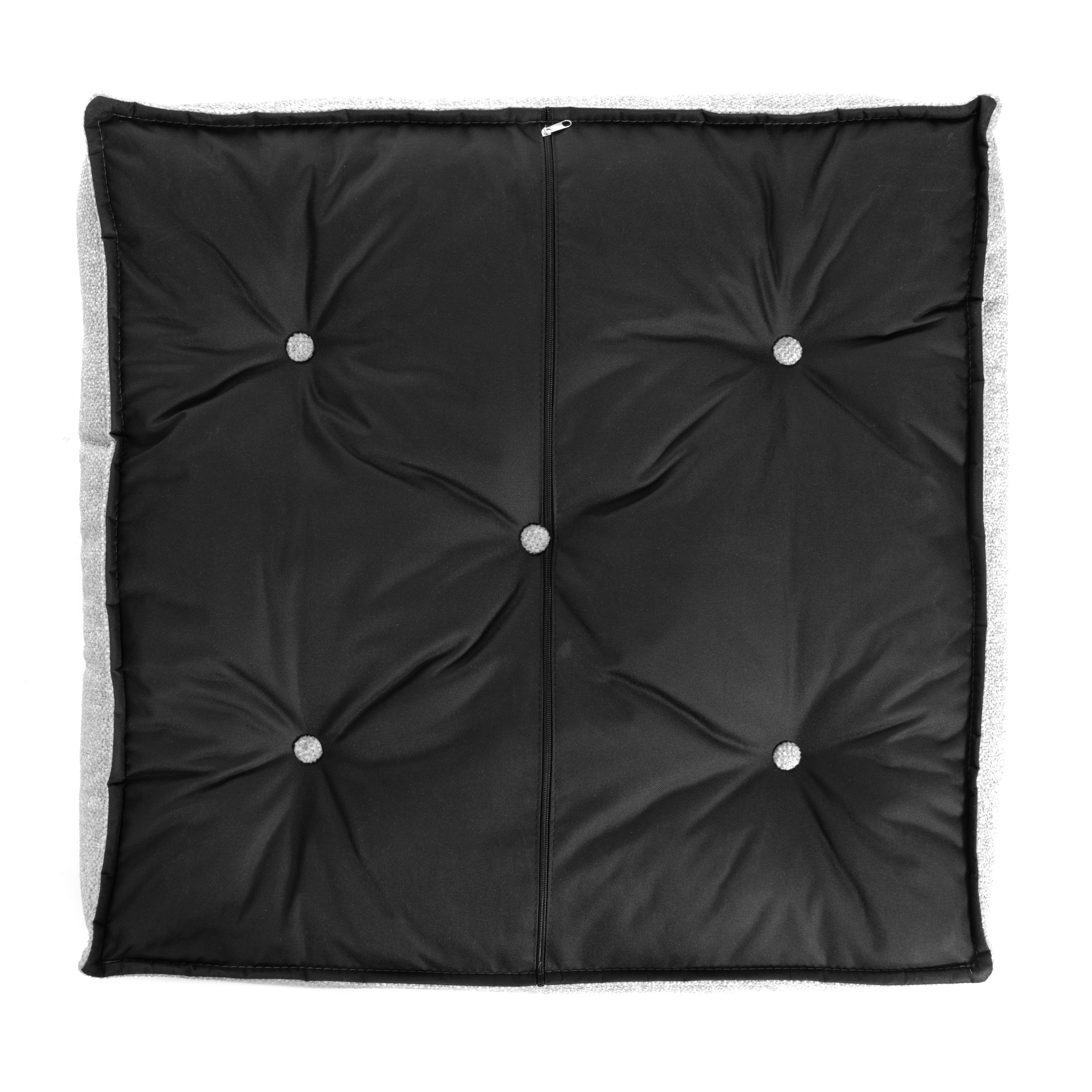 Модуль мягкий прямой Miracle велюр/букле, VT shape silver, 82x81x24 см