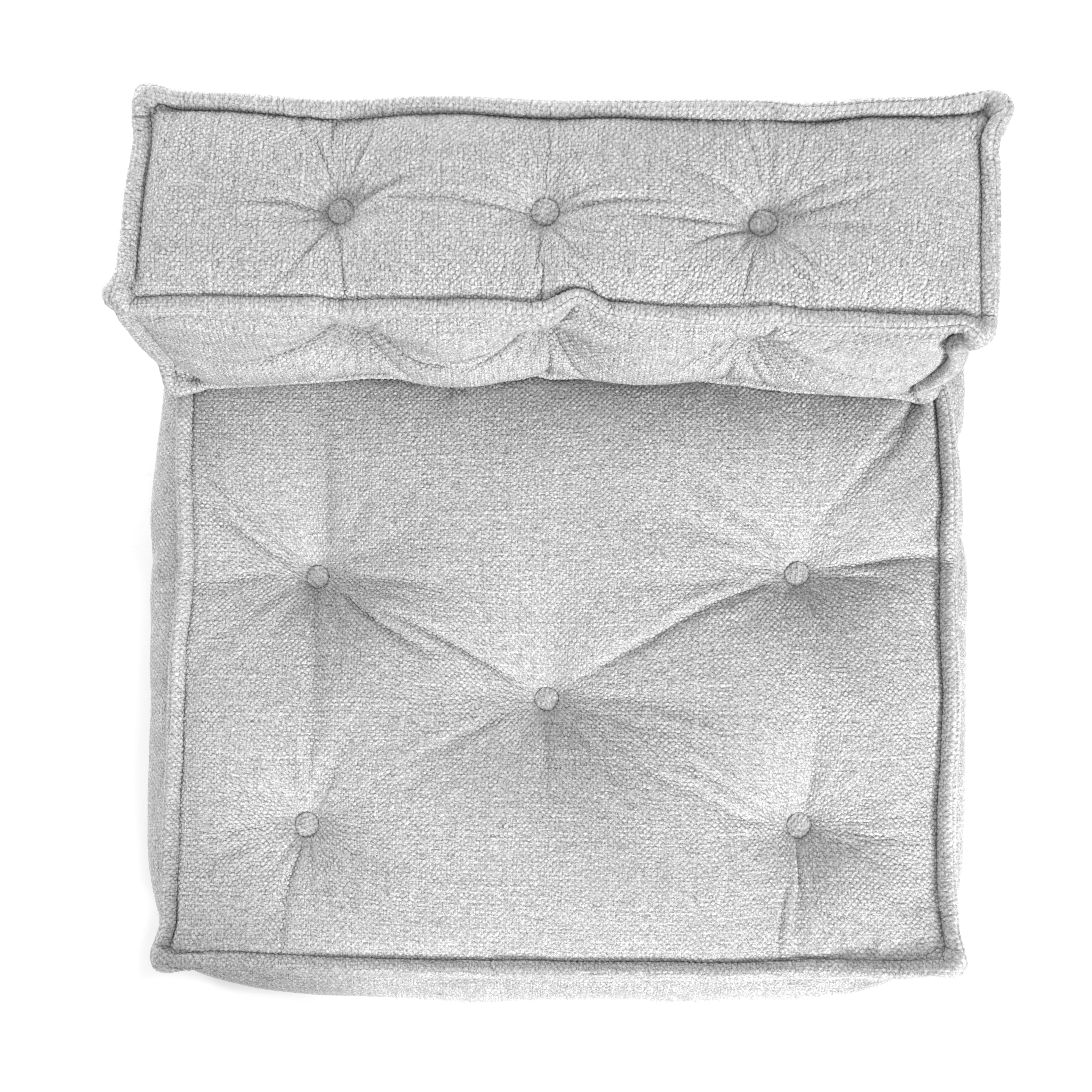 Модуль мягкий прямой Miracle велюр/букле, VT shape silver, 82x81x24 см