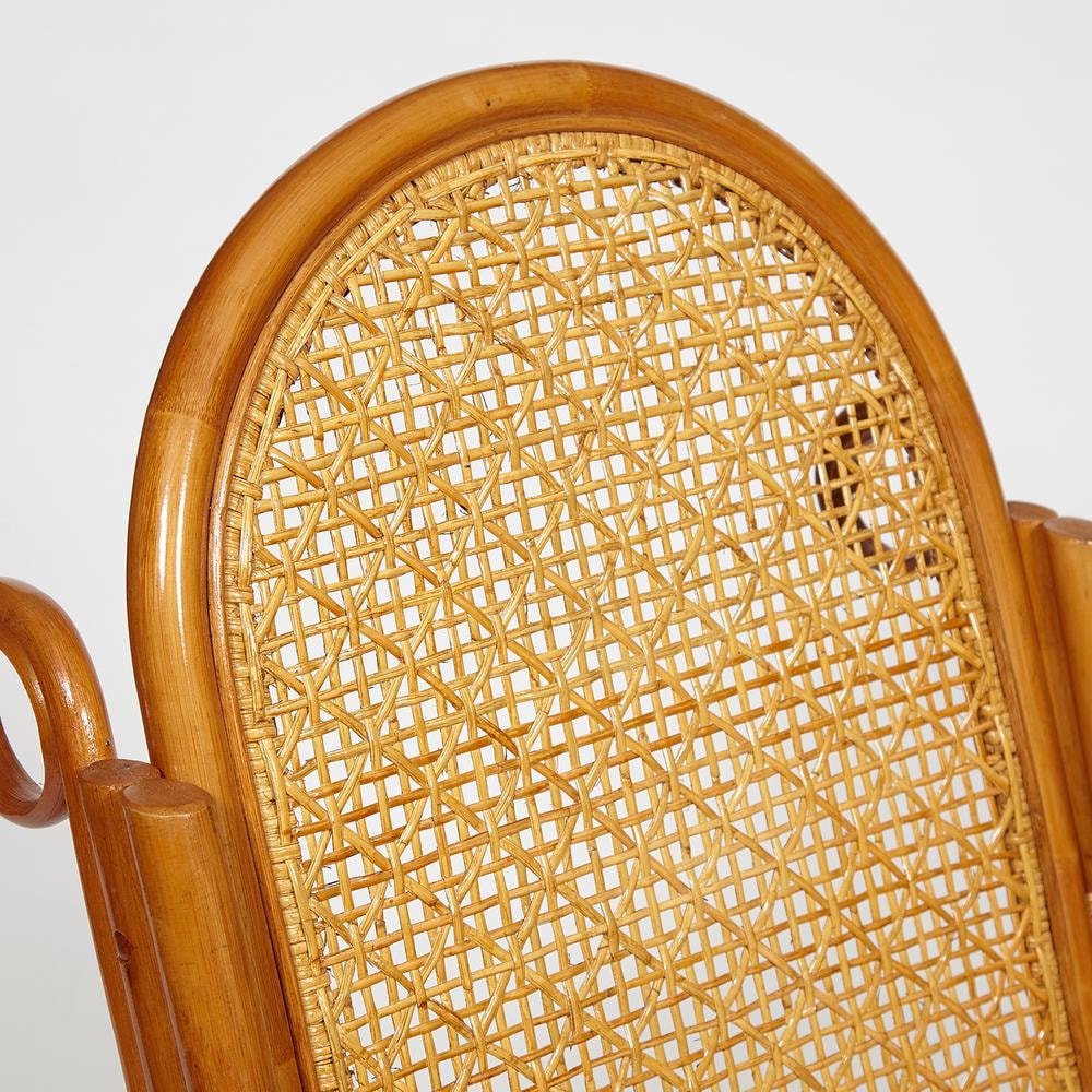 Кресло-качалка MILANO (разборная) / без подушки / ротанг top quality, 58x136x103 см, Cognac (коньяк)