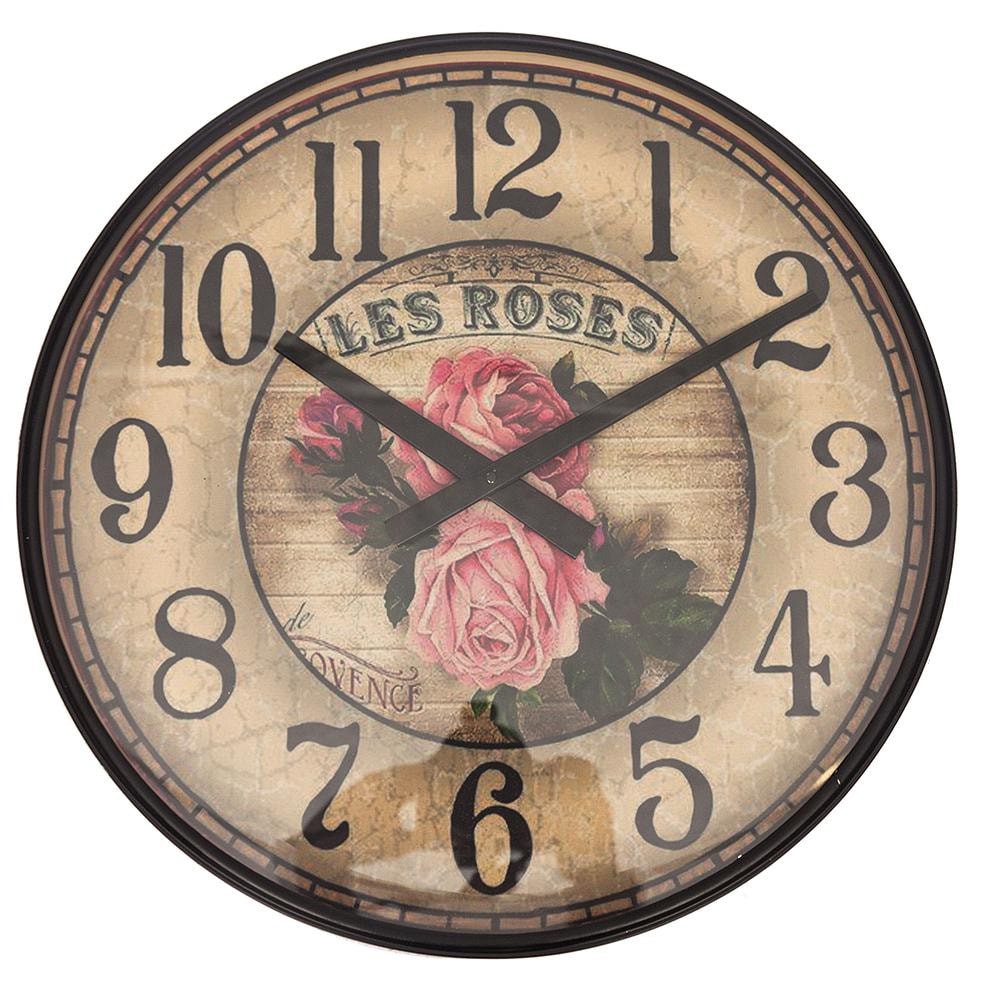 Стол-часы Secret De Maison ROSETTA ( mod. IT-001) металл, D48хВ58, butter white (слоновая кость), рисунок "Роза"