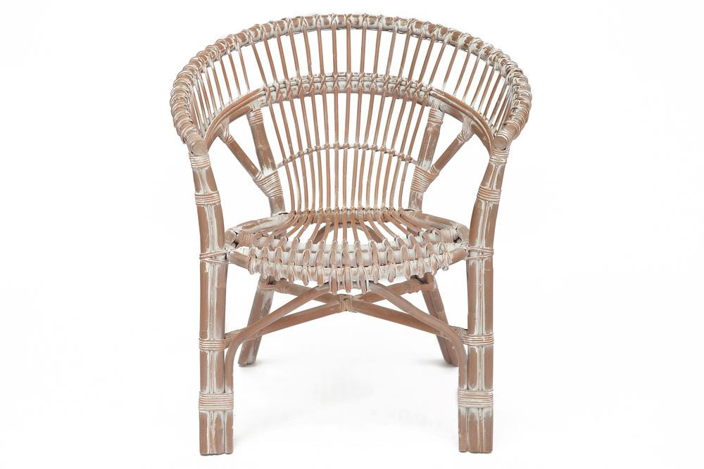 Кресло Secret De Maison Koln с подушкой, натуральный ротанг, 73*69*82 см, Натуральный + white wash