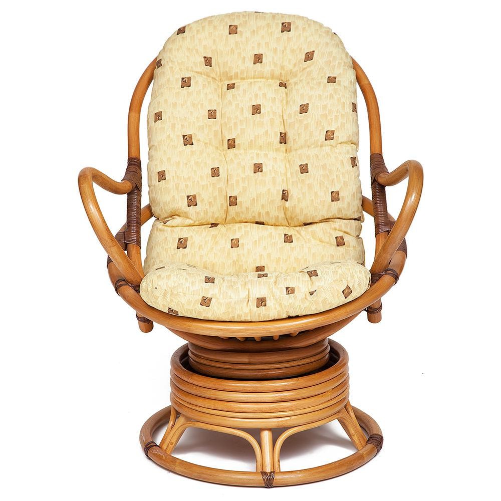 Кресло вращающееся "FLORES" 5005 /с подушкой/ Honey (мед), ткань: хлопок, цвет: натуральный