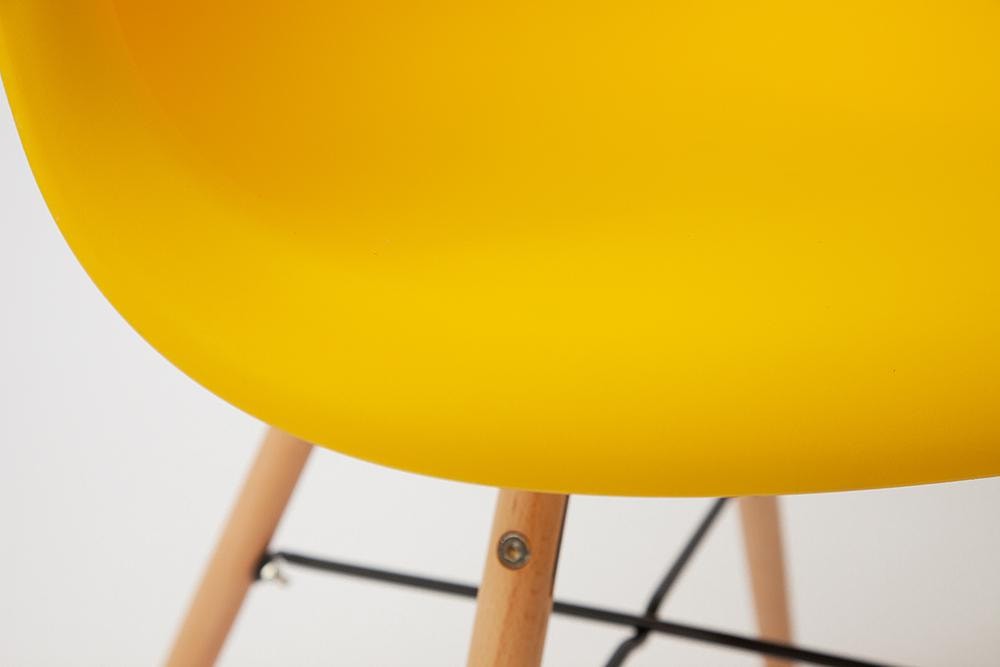 Кресло CINDY (EAMES) (mod. 919) дерево береза/металл/сиденье пластик, 60*62*79см, желтый/yellow with natural legs