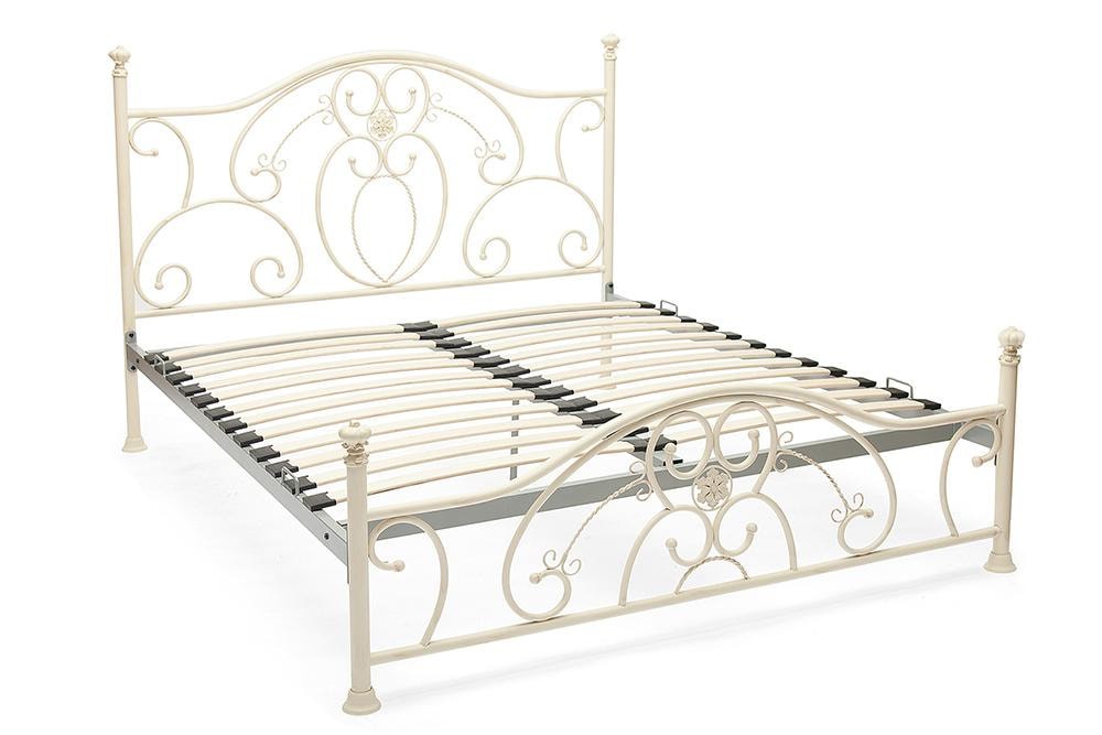 Кровать металлическая ELIZABETH 140*200 см (Double bed), Античный белый (Antique White)