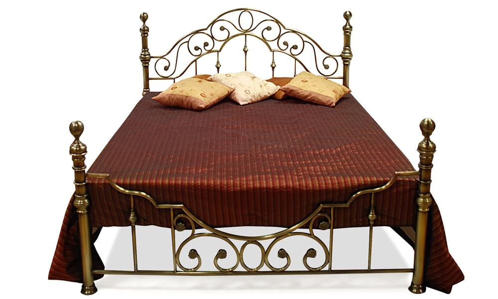 Кровать металлическая VICTORIA 160*200 см (Queen bed), Античная медь (Antique Brass)