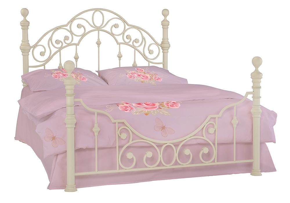 Кровать металлическая VICTORIA 160*200 см (Queen bed), Античный белый (Antique White)