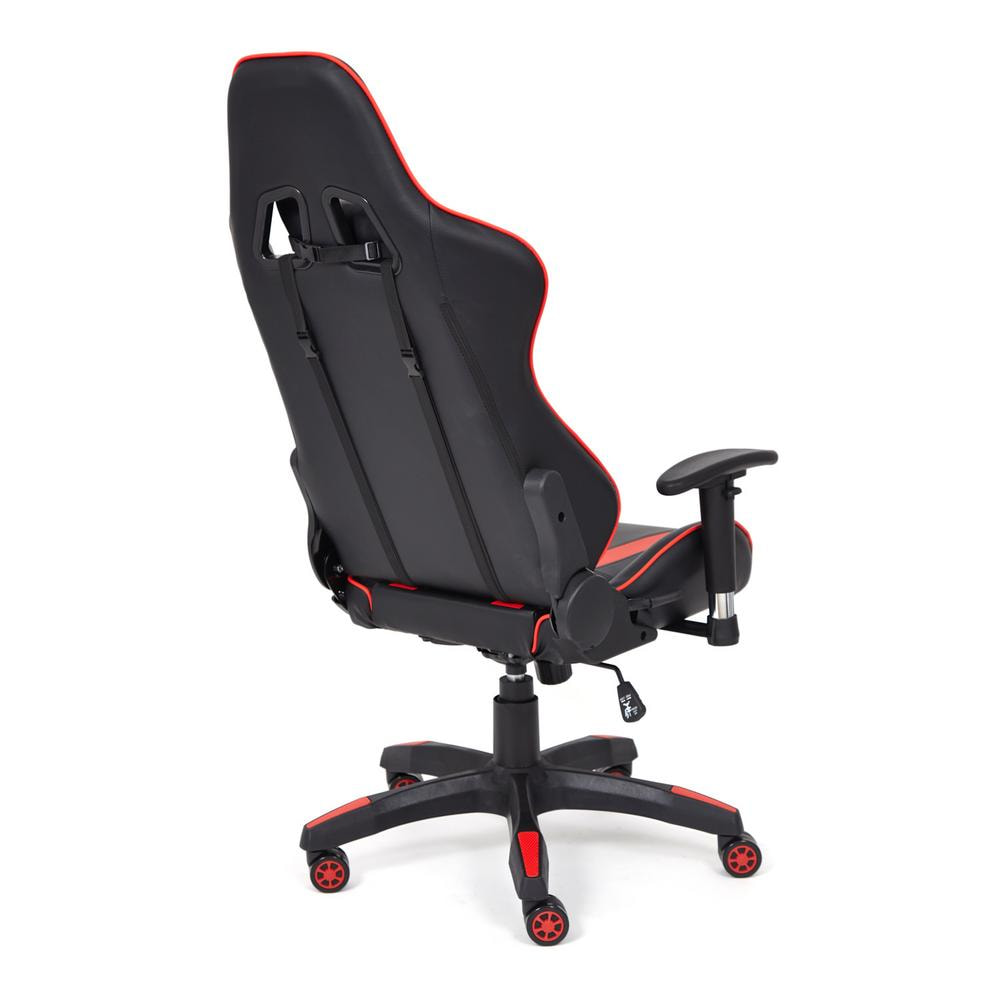 Кресло iCar кож/зам, черный/красный