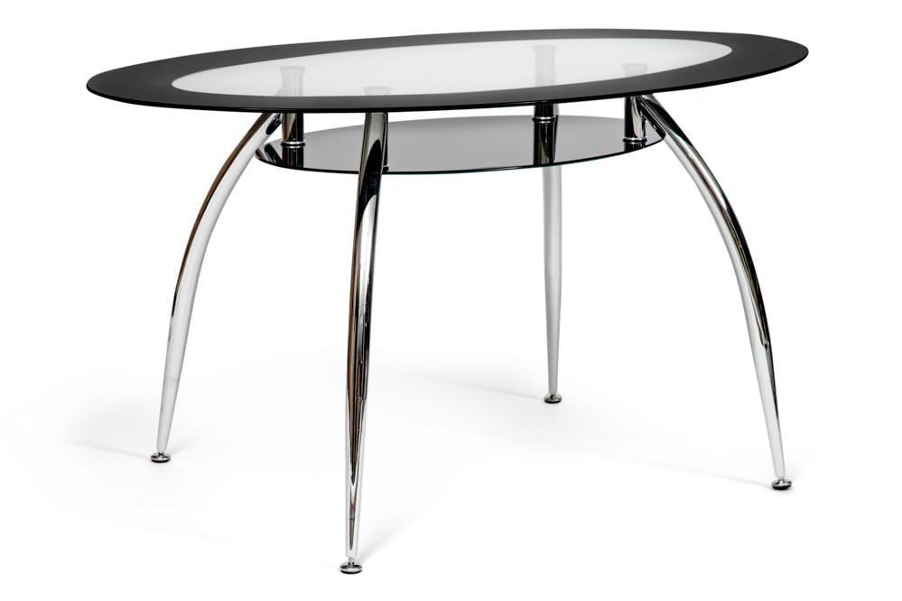 Стол SADLER ( mod. 445 ) металл/стекло (8мм), 140х80х75см, хром/черный