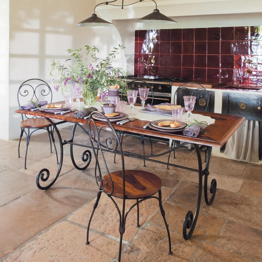 Обеденный стол Secret De Maison Luberon (mod 7) дерево палисандр/металл, 76х160х90см, светло-коричневый/темно-коричневый с патиной